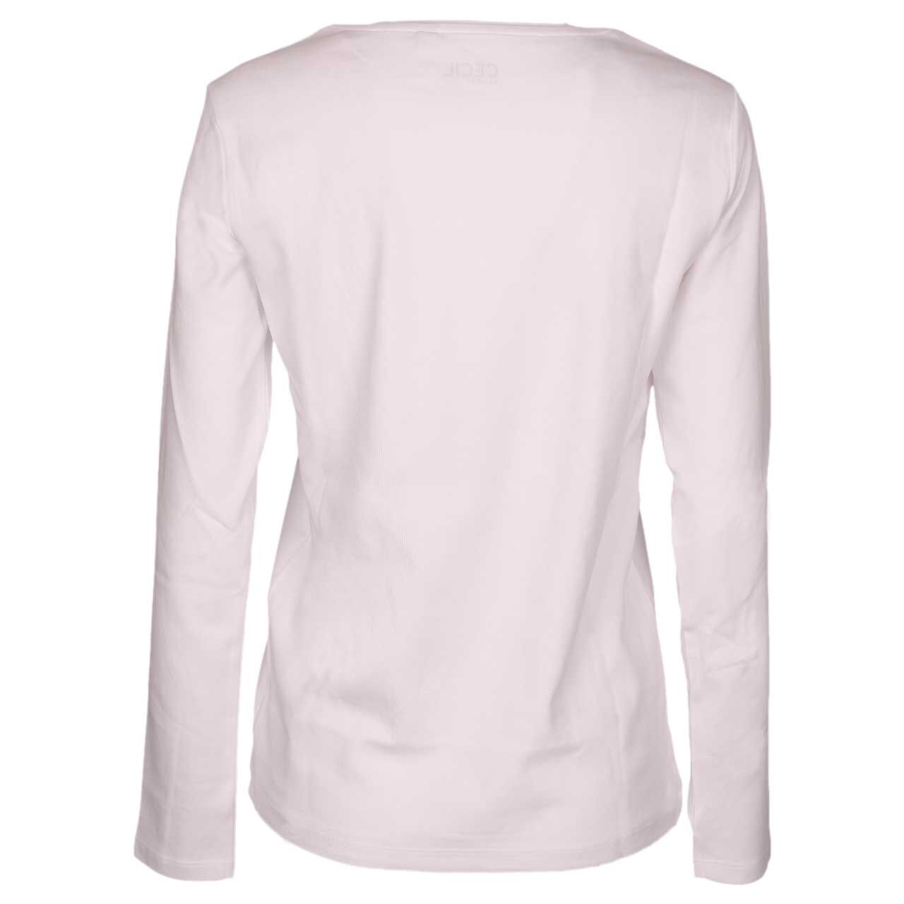 Damen Langarm Shirt Pia von Cecil in Weiß, Rückansicht