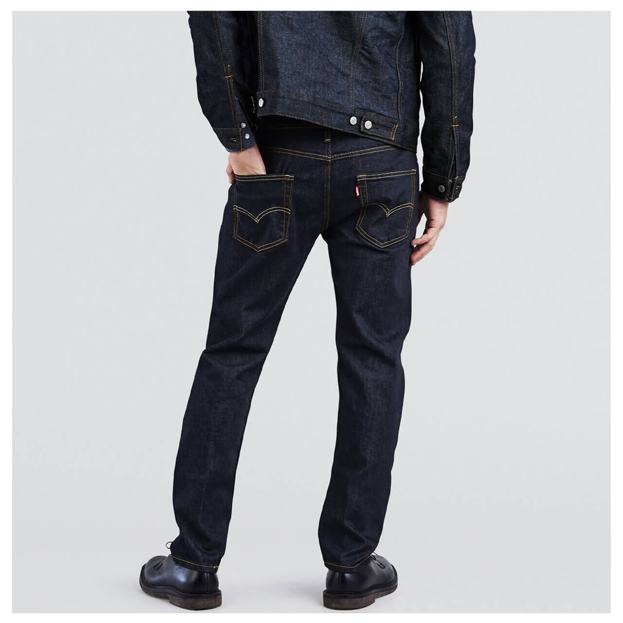 levis-jeans-schwarz-hinten Levis Jeans 502 für Herren in Dunkelblau, FarbNr.: 0280