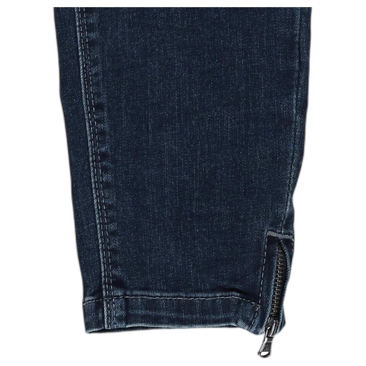 Damenjeans Italy V 7/8 Stretch Denim von Buena Vista in Dunkelblau angewaschen, Detailansicht Saum