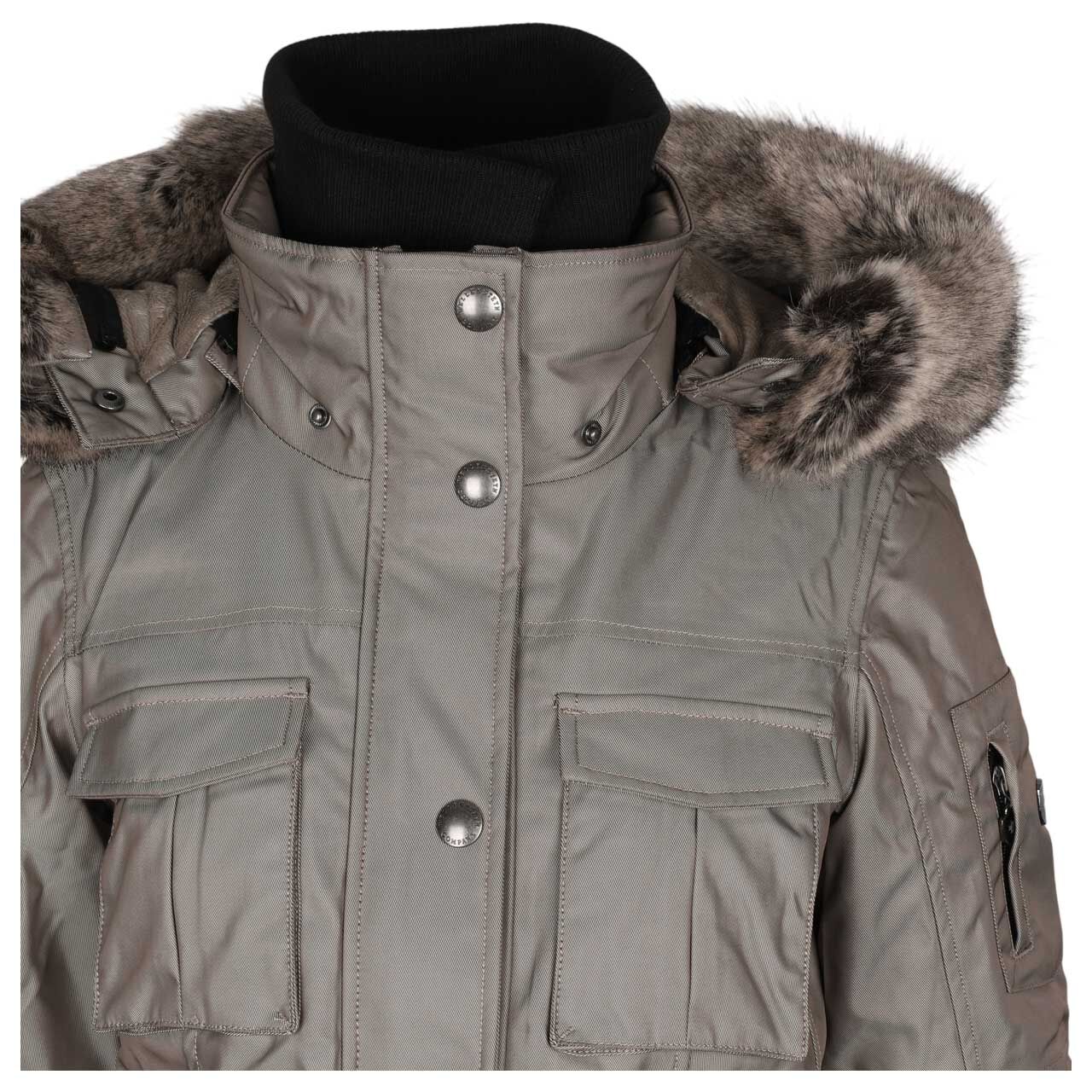 Damen Jacke Schneezauber von Wellensteyn in Beige-Grau, detaillierte Vorderansicht