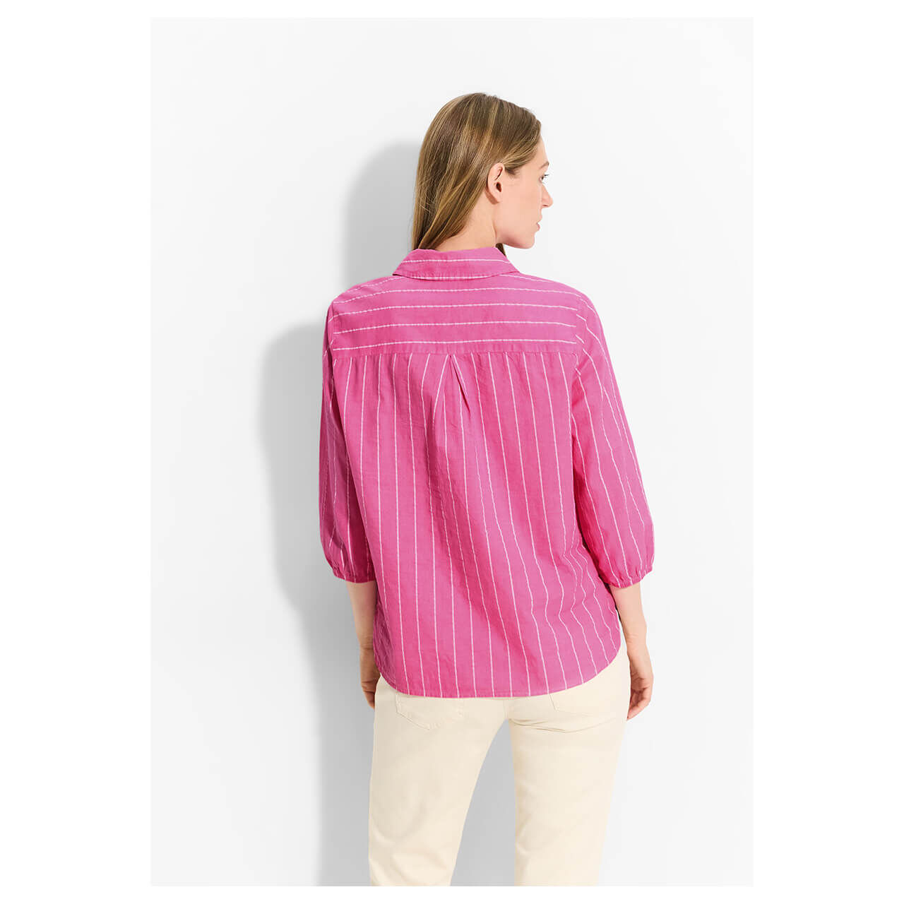 Cecil Damen 3/4 Arm Bluse Washed Stripes bloomy pink
