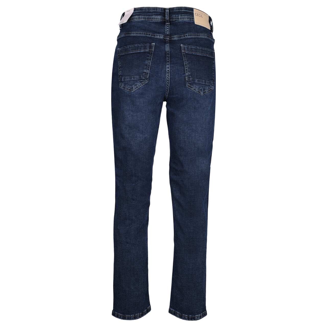 Damenjeans Vicky von Cecil in Blau angewaschen, Rückansicht