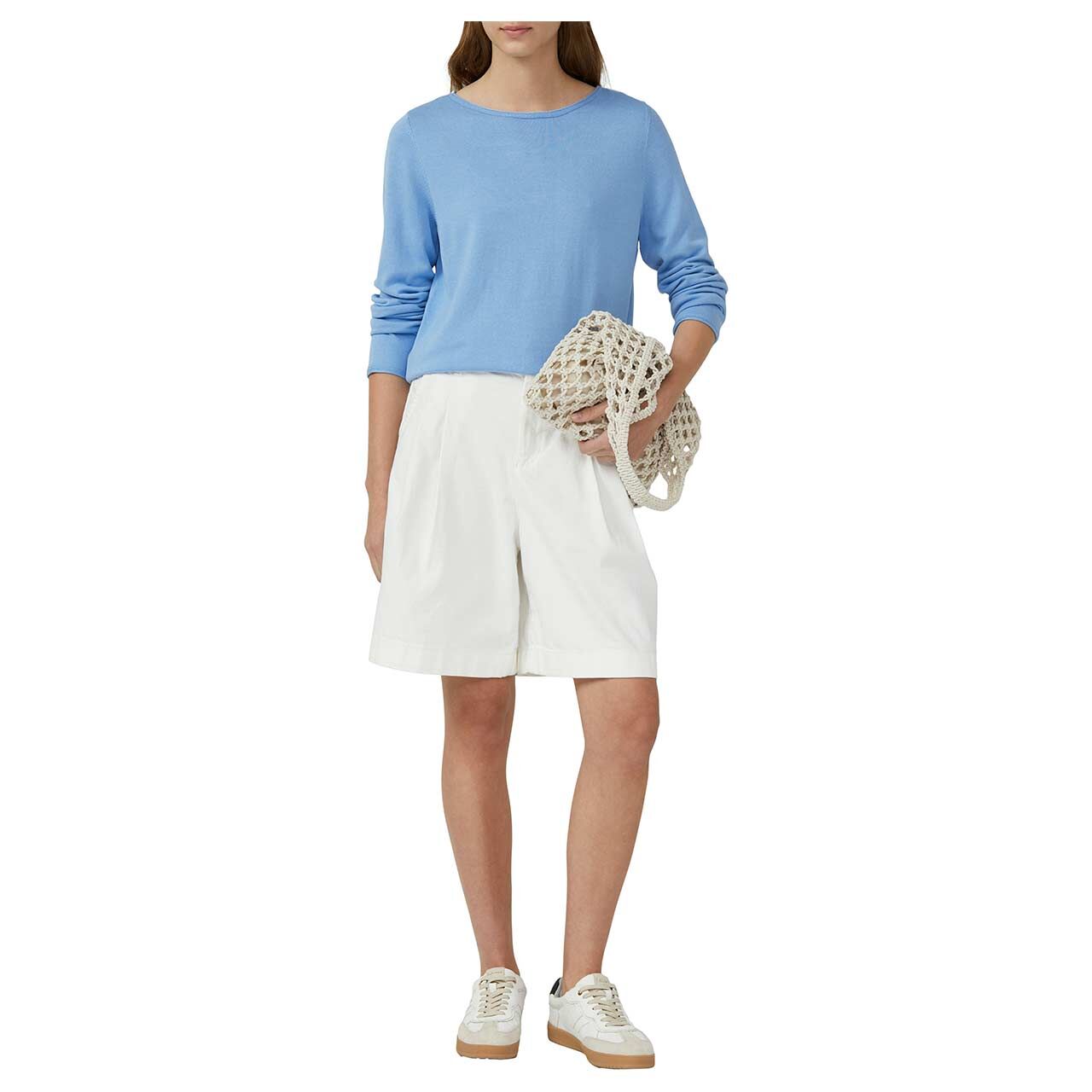 s.Oliver Damen Pullover in Hellblau, Weitaufnahme Model Vorderansicht