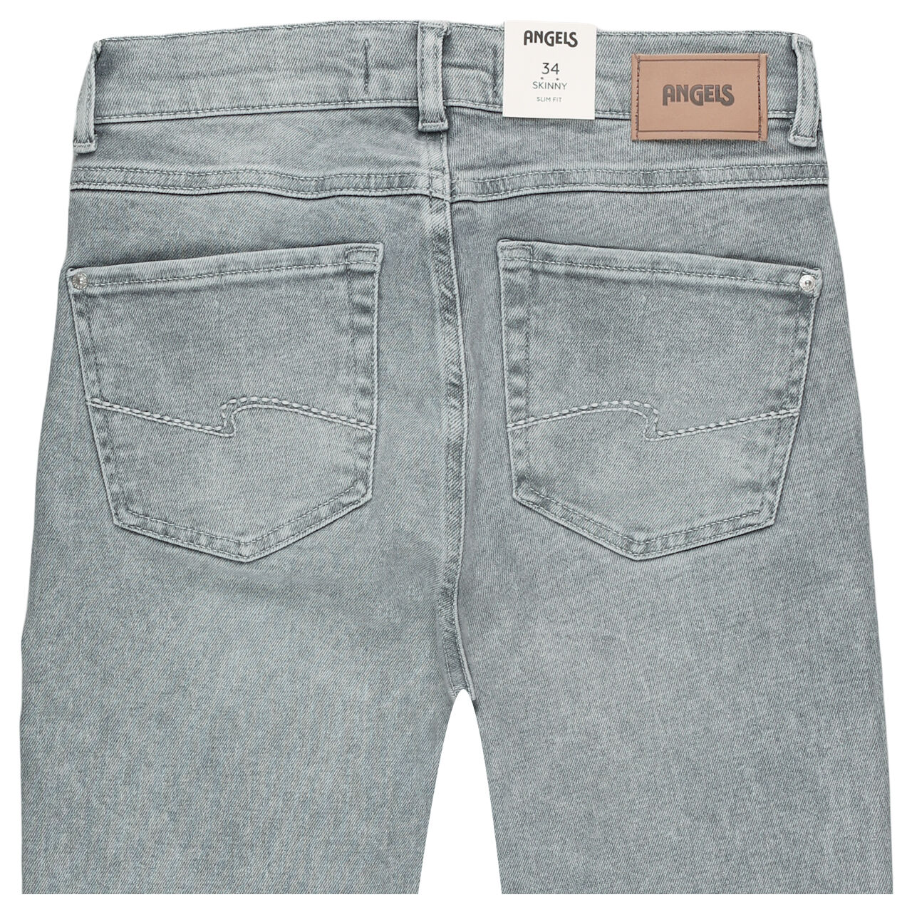 Stretch Damenjeans Skinny von Angels in Grau verwaschen, detaillierte Rückansicht
