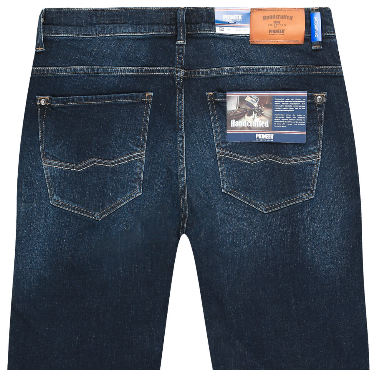 pioneer-jeans-lenn-blau-6816-hinten Pioneer Jeans Lenn Bermuda für Herren in Dunkelblau angewaschen, FarbNr.: 6816
