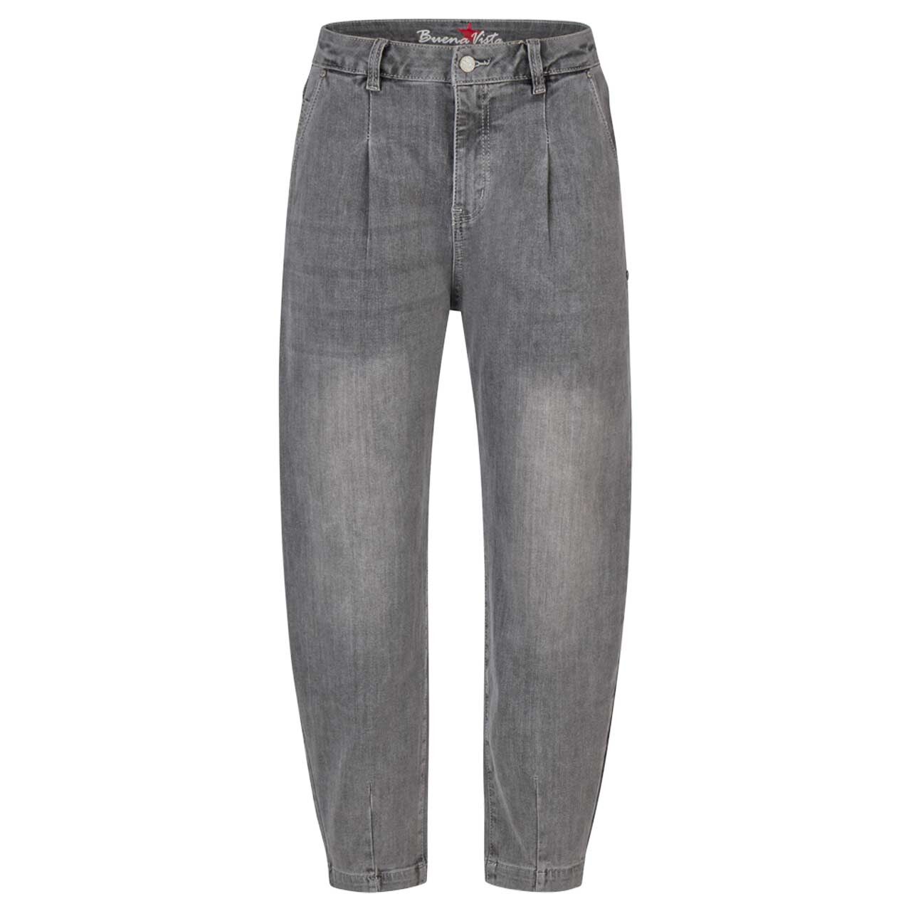 Damen 7/8 Jeans Ballon von Buena Vista in Hellgrau angewaschen, Vorderansicht