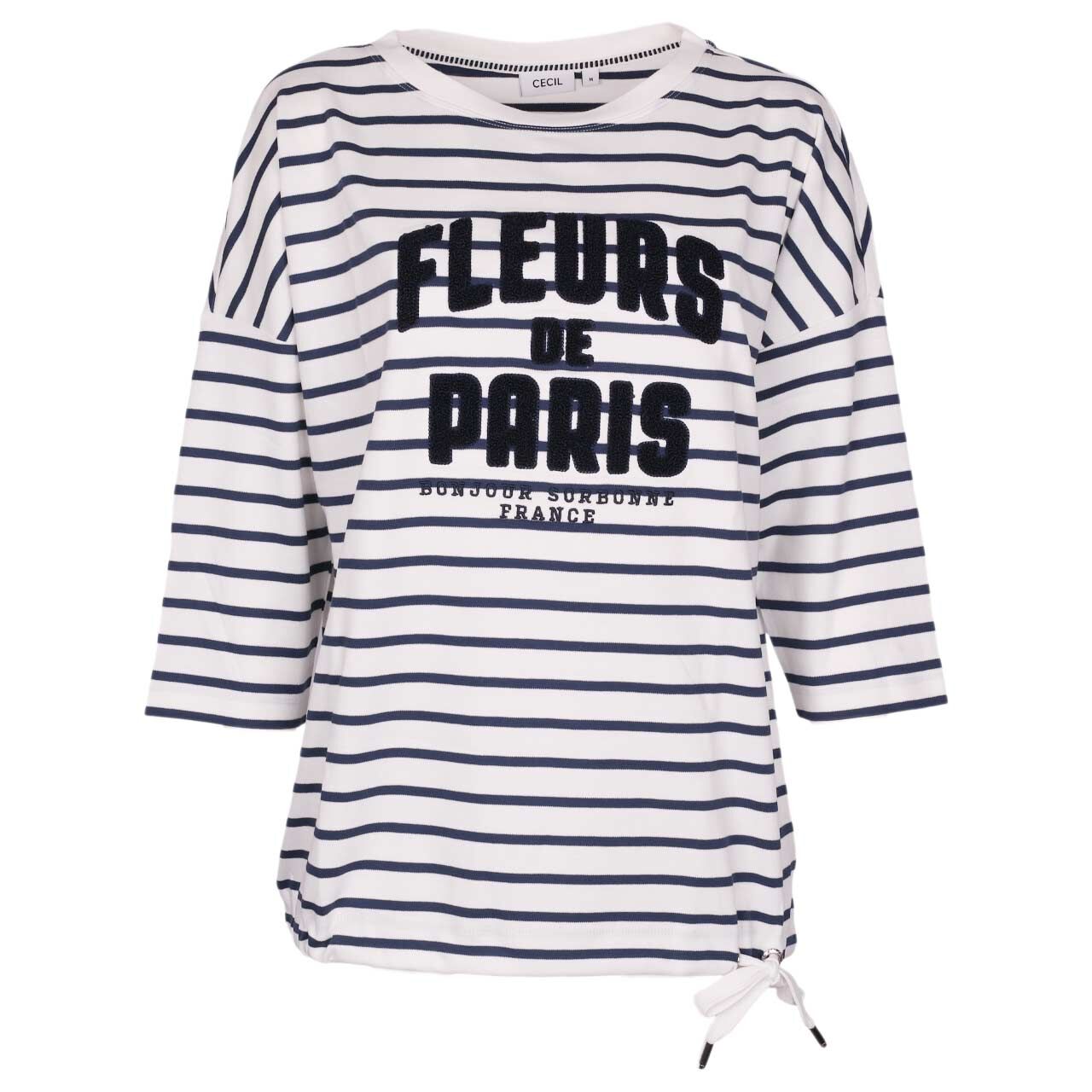 Cecil Damen 3/4 Arm Shirt Striped Fleurs universal blue