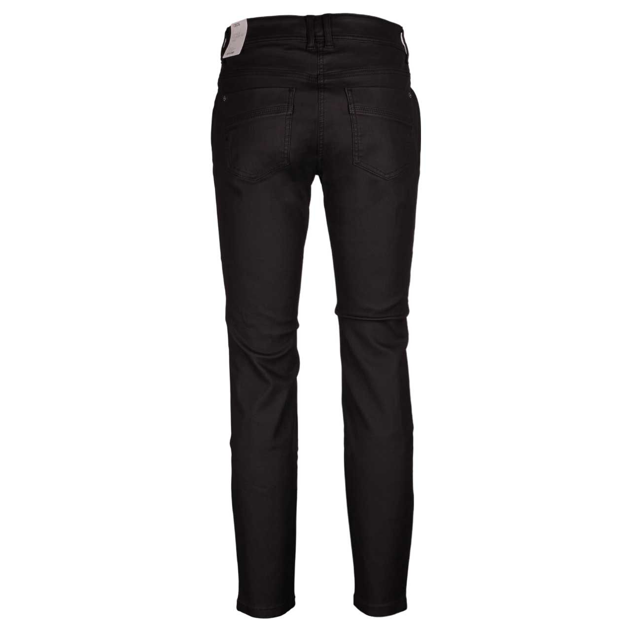 Damenjeans Toronto von Cecil in Schwarz beschichtet, Rückansicht