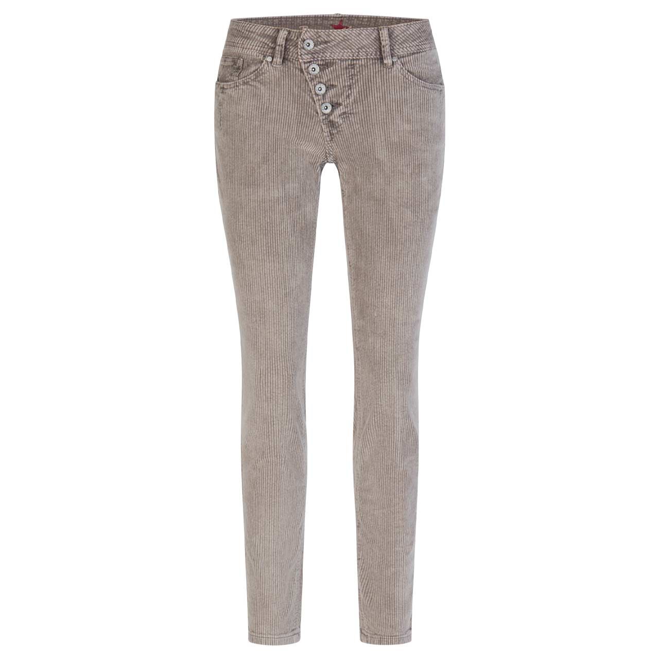Damen Ankle Hose Malibu Cropped Corduroy in Hellbraun, Vorderansicht