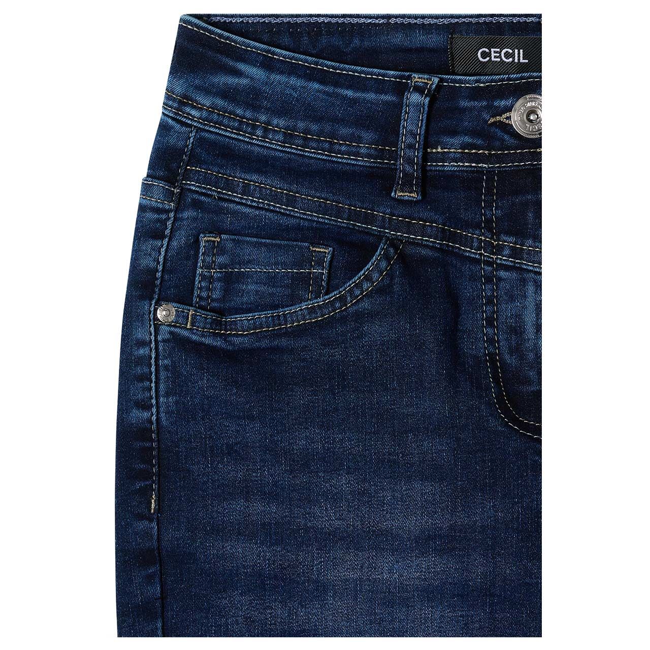 Cecil Toronto Jeans mid blue used wash denim