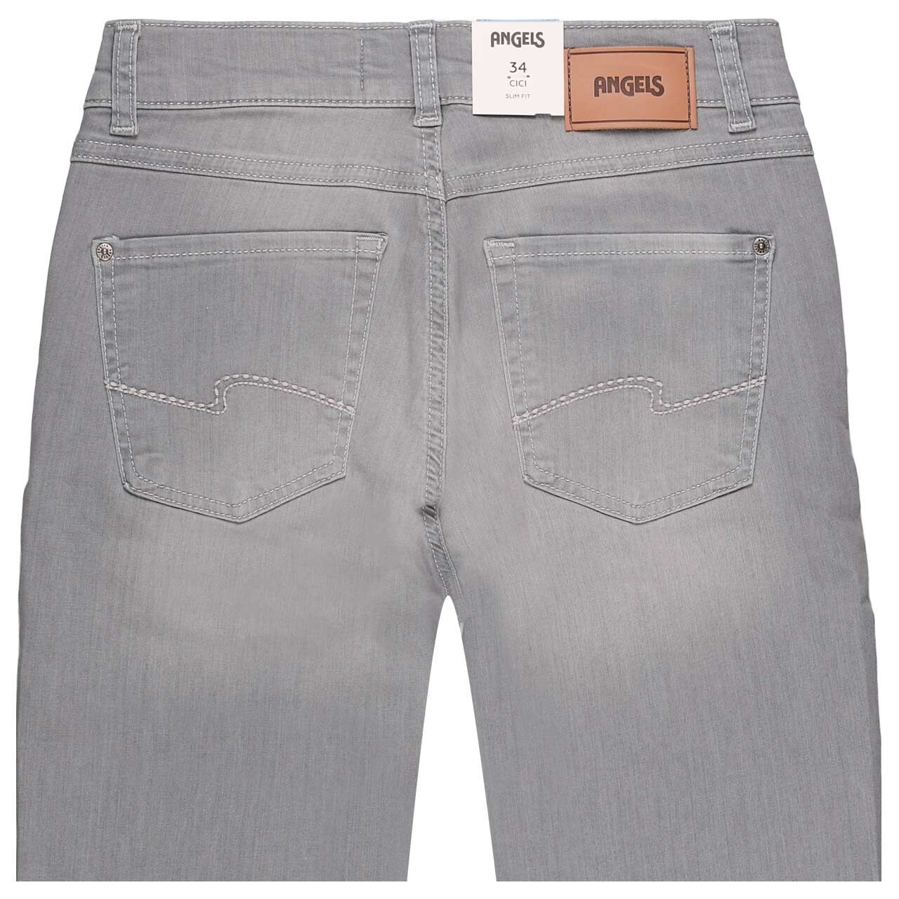 Stretch Damenjeans Cici von Angels in Hellgrau angewaschen, detaillierte Rückansicht