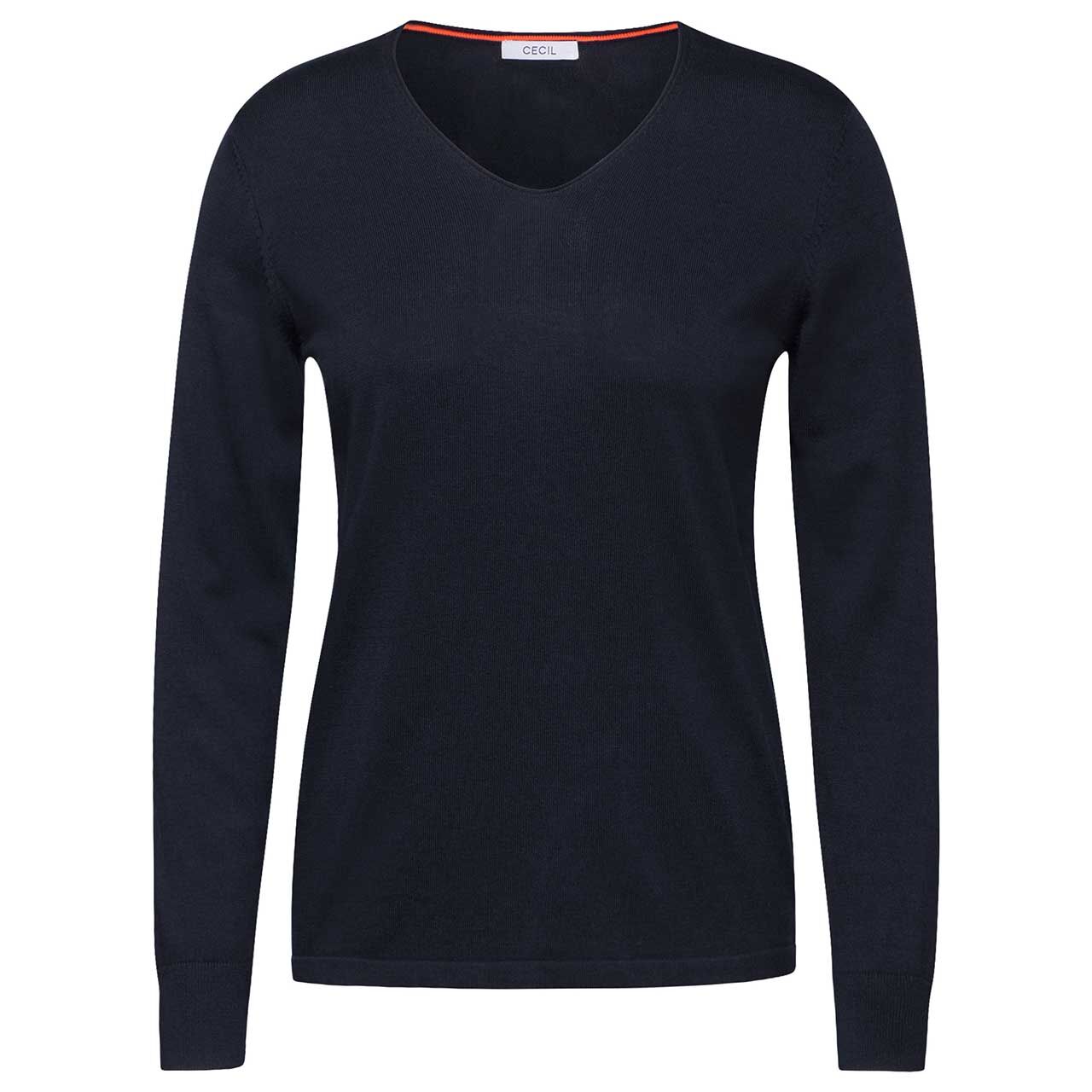 Cecil Damen Pullover Rounded V-neck universal blue