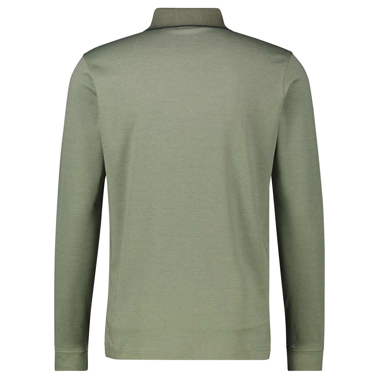 Herren Polo Langarm Shirt von Lerros in Grün, Rückansicht