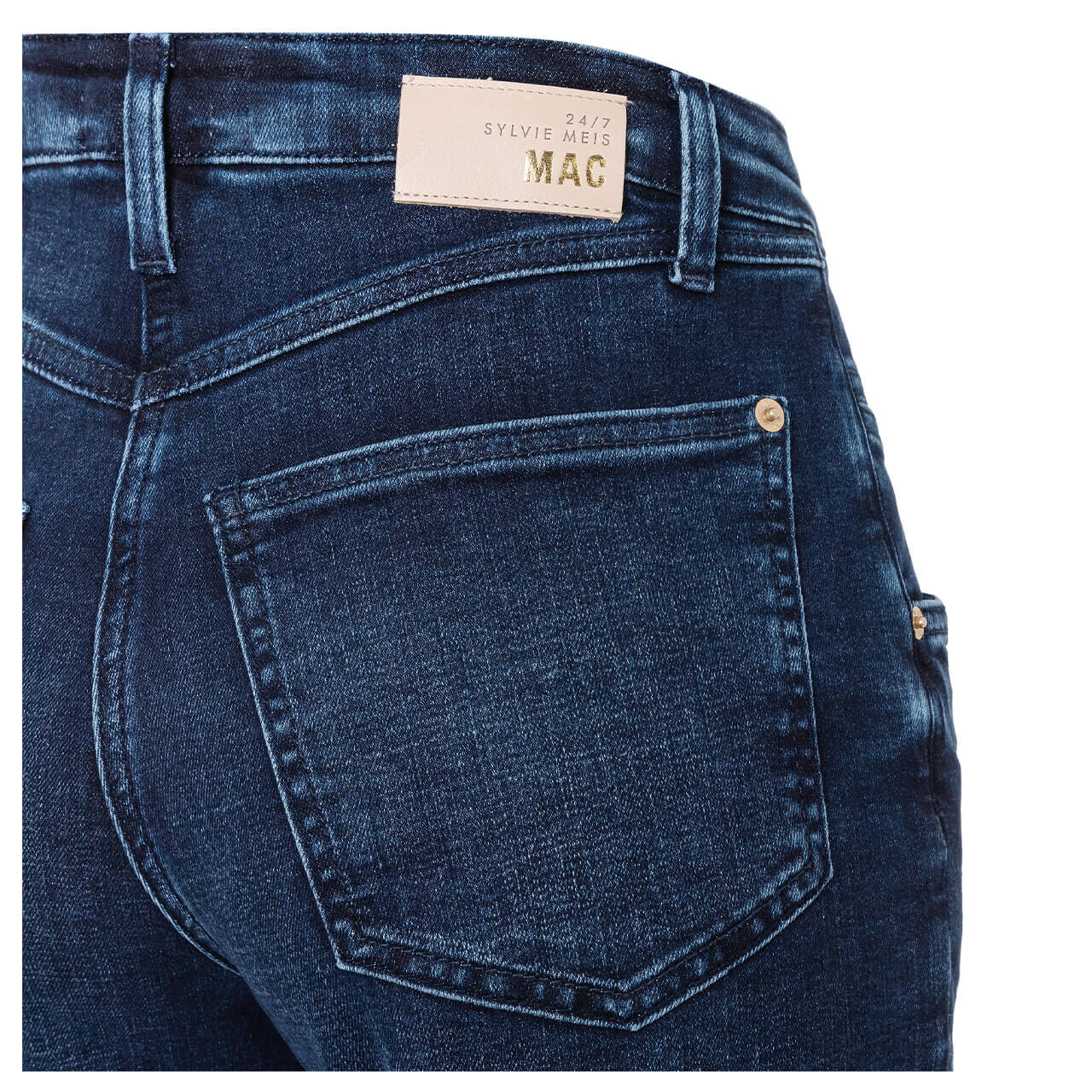 mac-jeans-richcarrot78-useddarkwashed-D892-detail4 MAC Jeans Rich Carrot 7/8 für Damen in Dunkelblau angewaschen, FarbNr.: D892