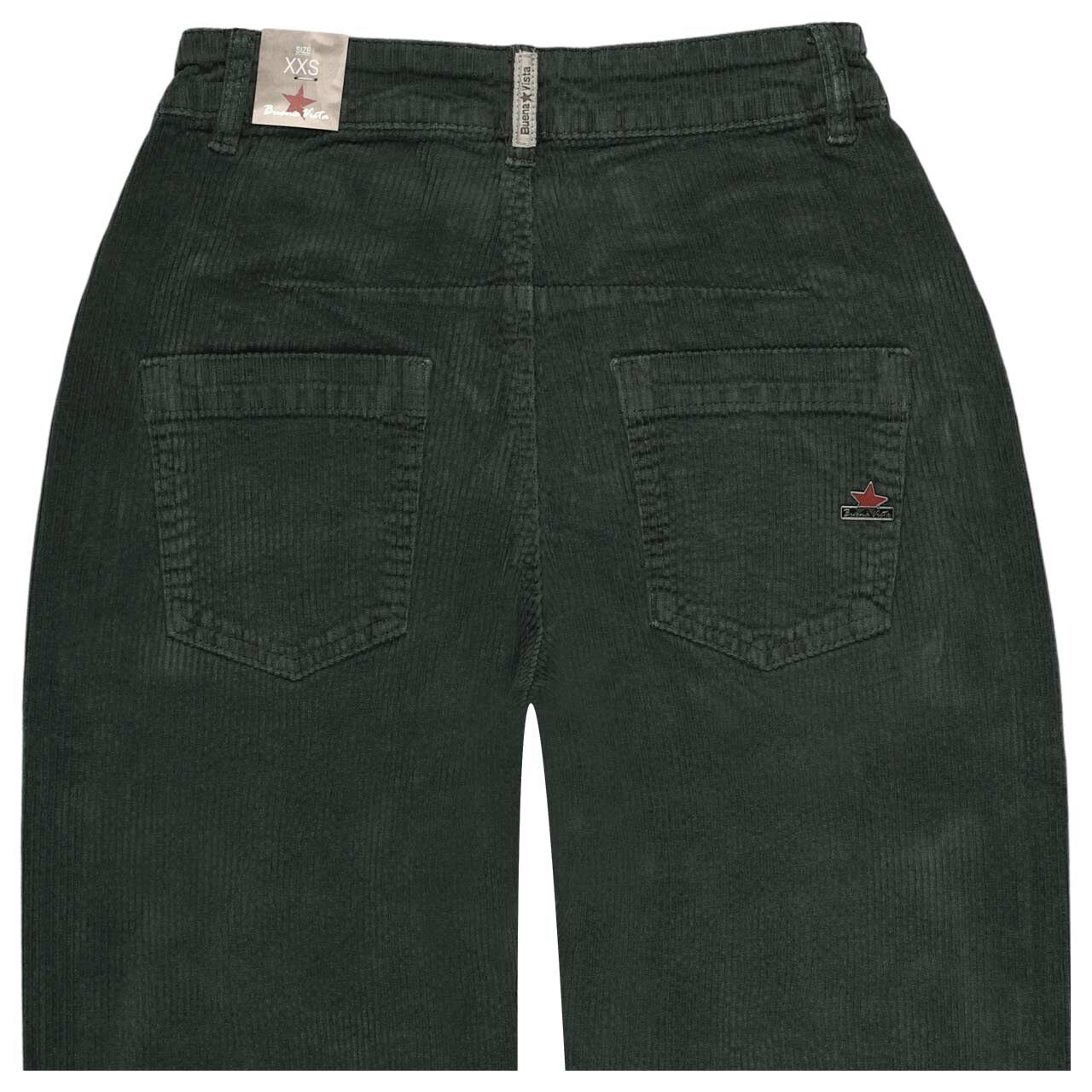 Damen Cordhose Barrel 7/8 Corduroy von Buena Vista in Dunkelgrün, detaillierte Rückansicht