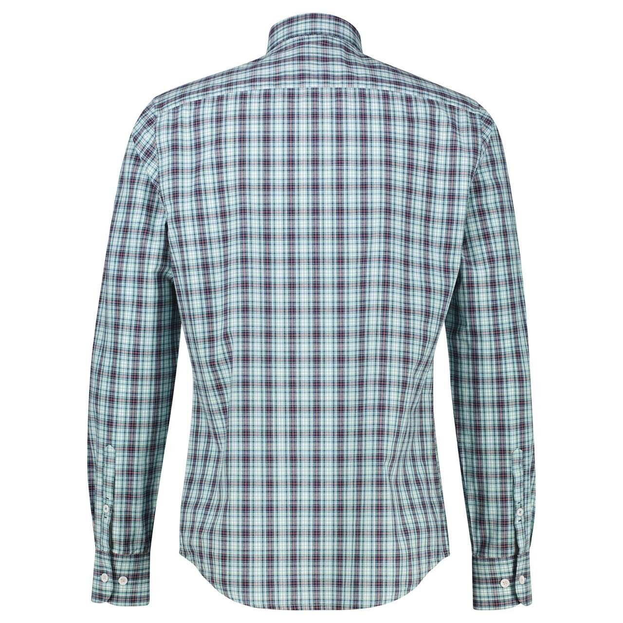 Herren Langarm Hemd von Lerros in Hellblau kariert, Rückansicht