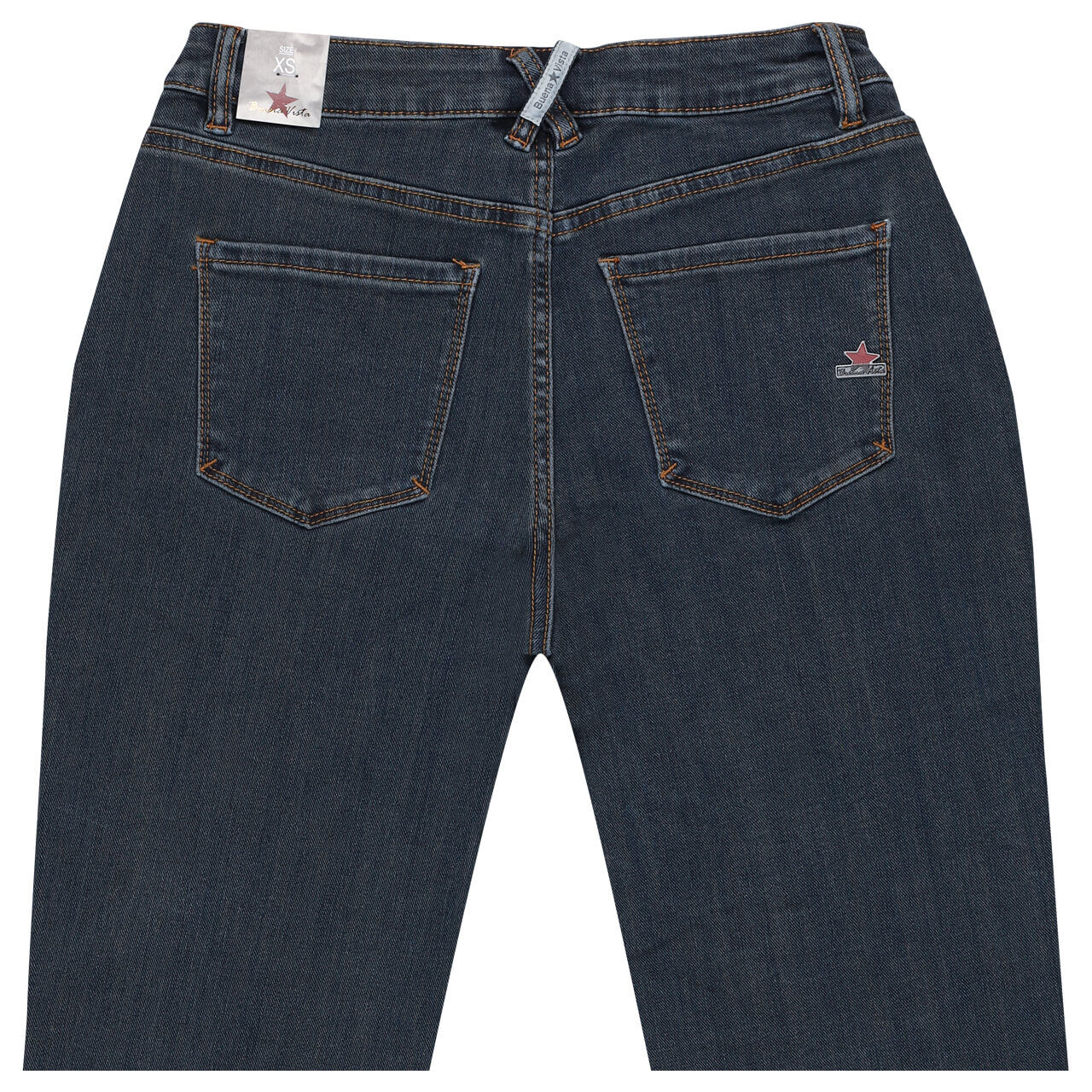 Damen Ankle Jeans Ibiza Cropped Stretch Denim von Buena Vista in Dunkelblau, detaillierte Rückansicht