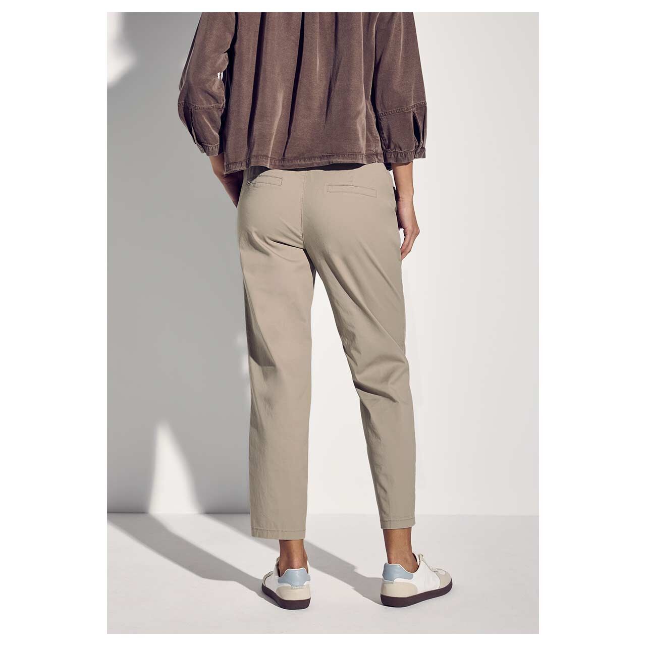 Street One Ankle Chinohose Peach Twill buff grey