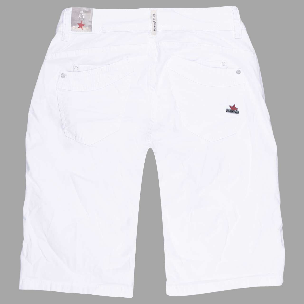 Damen Baumwollhose Malibu-Short Stretch Twill von Buena Vista in Weiß mit der Farbnummer 032, Rückansicht