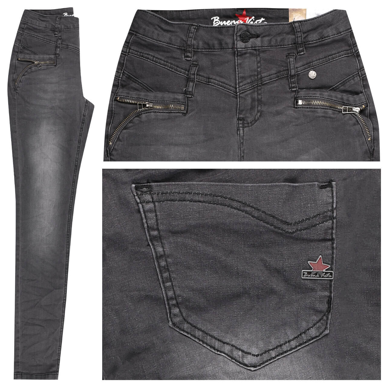 Buena Vista Jeans Florida-Z Cozy Denim grey black