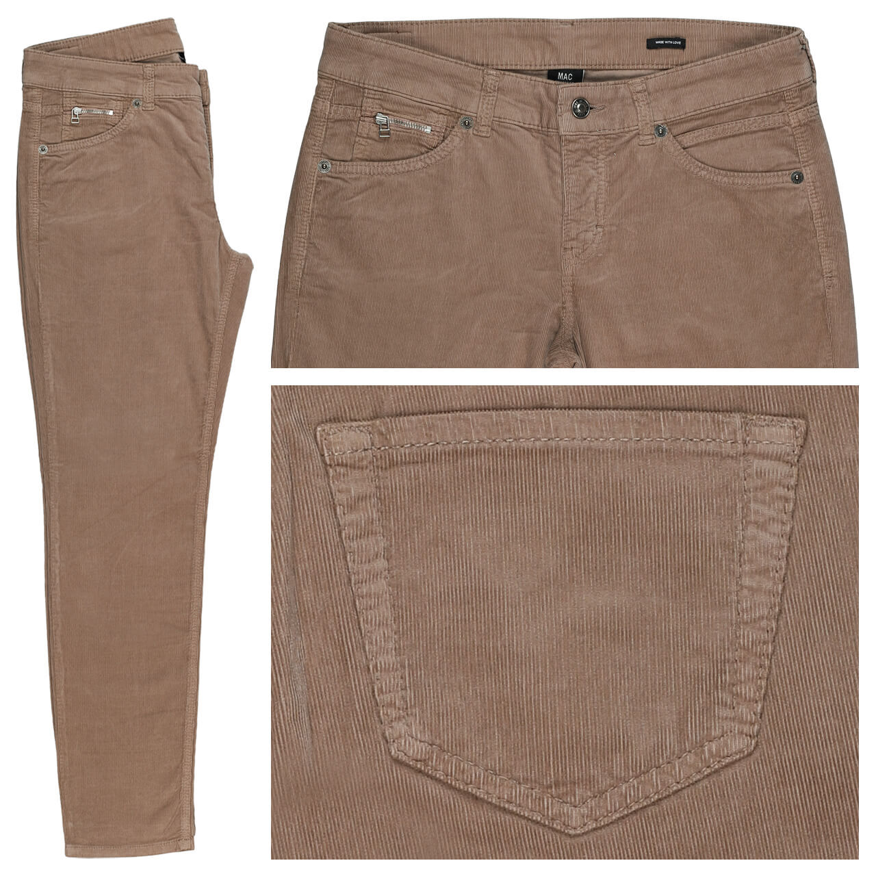 MAC Slim Cordhose light brown