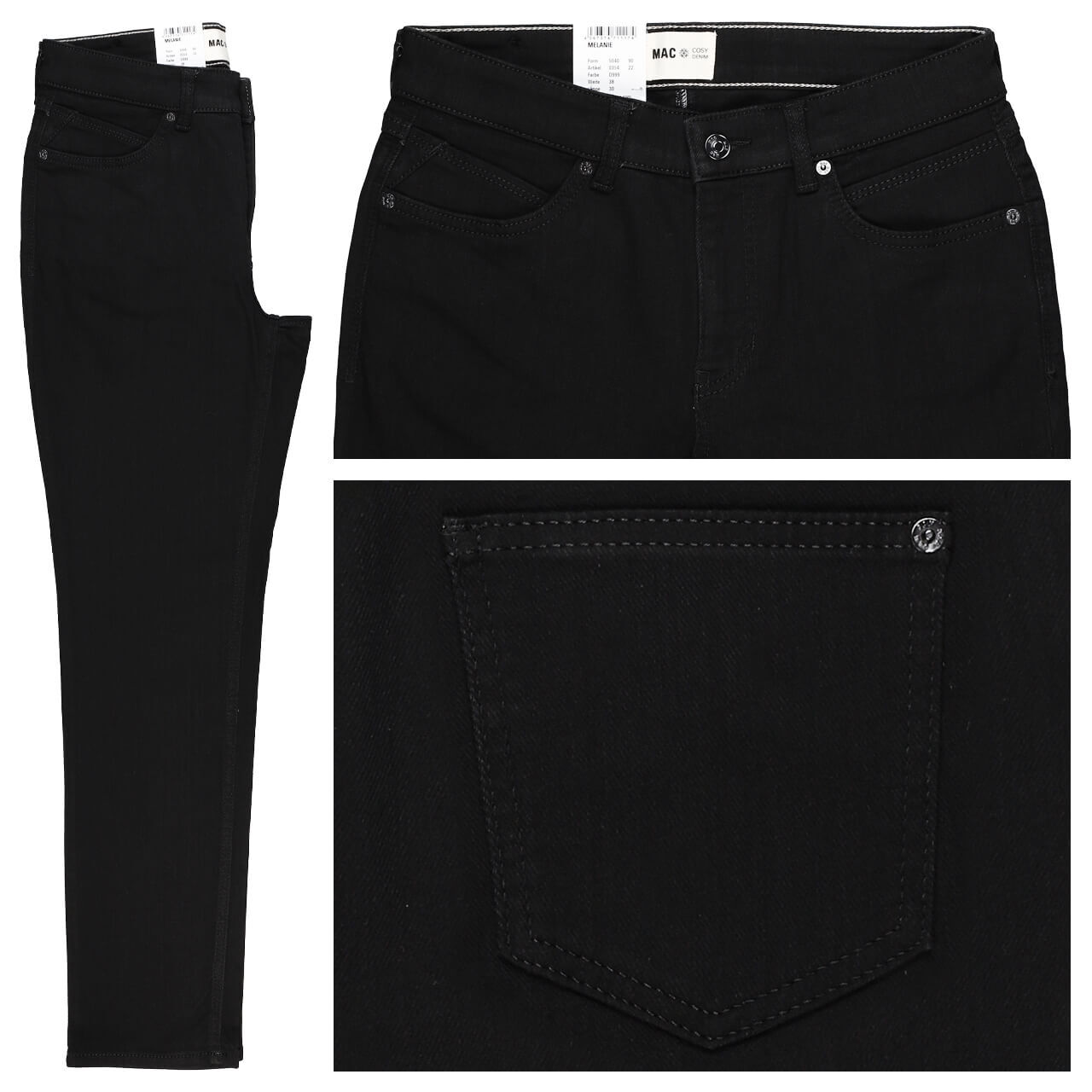 MAC Melanie Jeans black cosy thermo denim