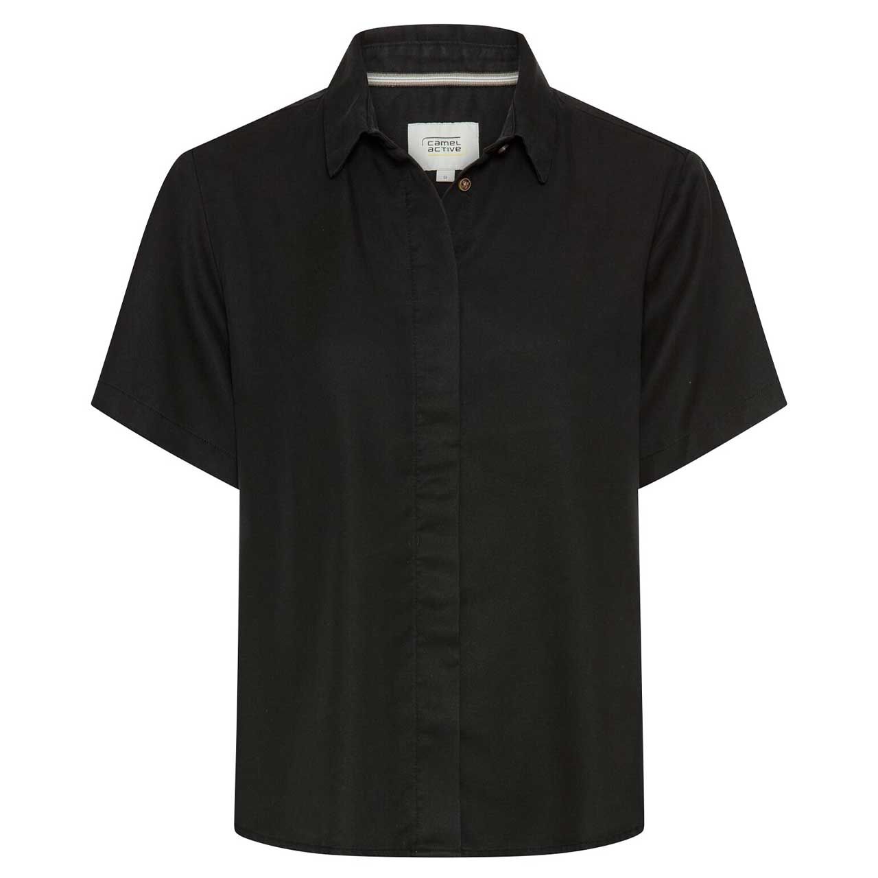 Camel active Damen Kurzarm Bluse caviar