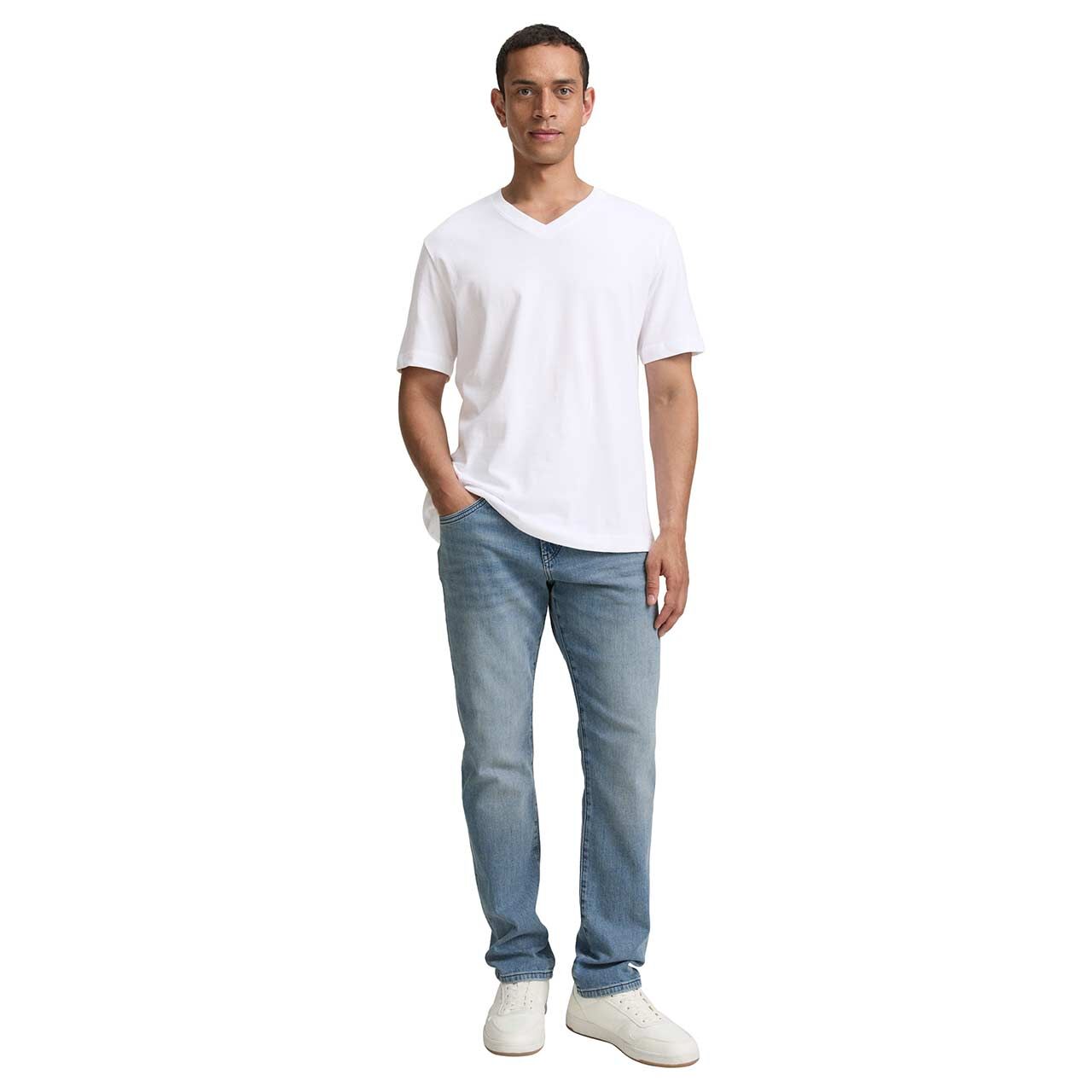 Herren T-Shirts von Tom Tailor im Doppelpack in Weiß, Vorderansicht