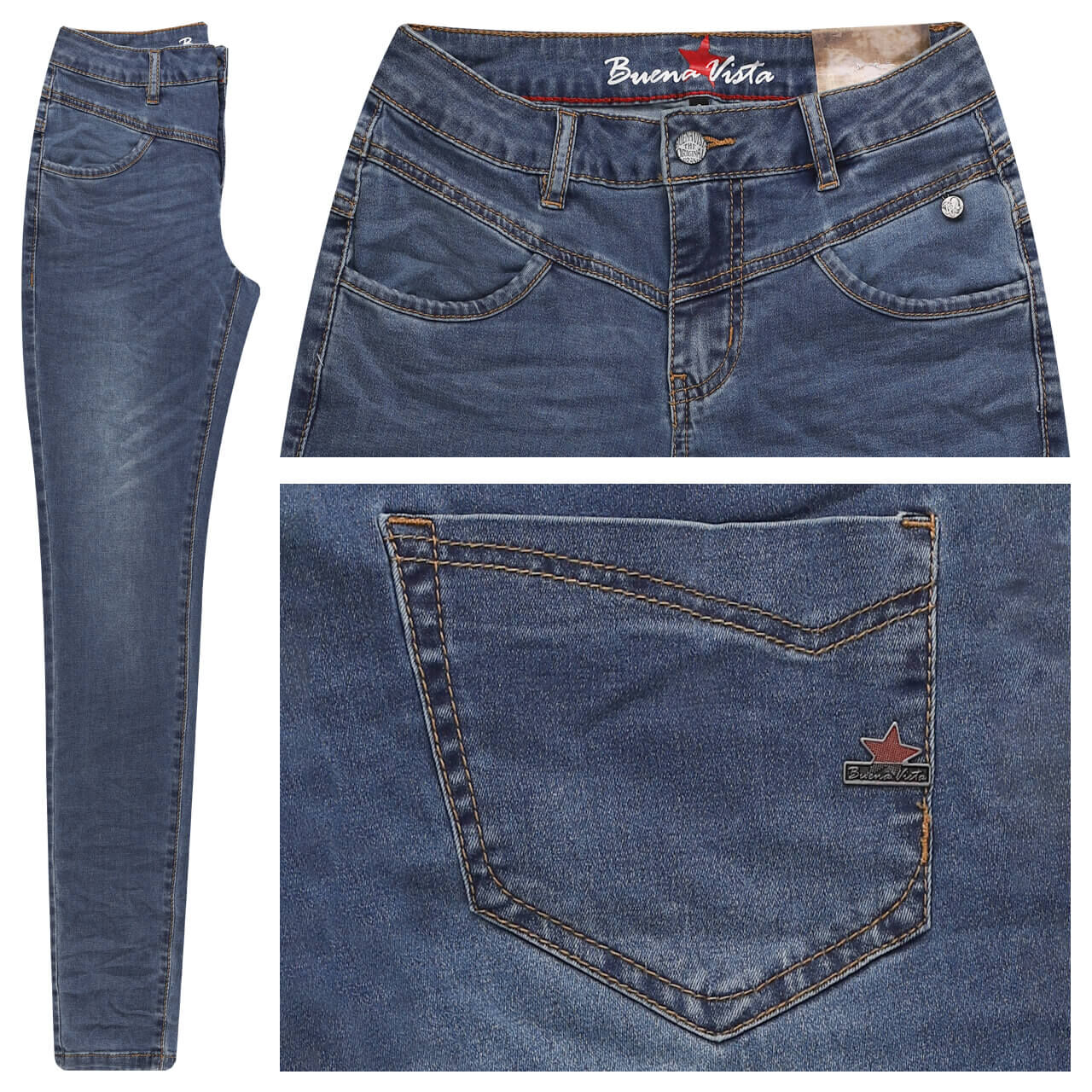 Buena Vista Jeans Florida-B Cozy Denim midstone