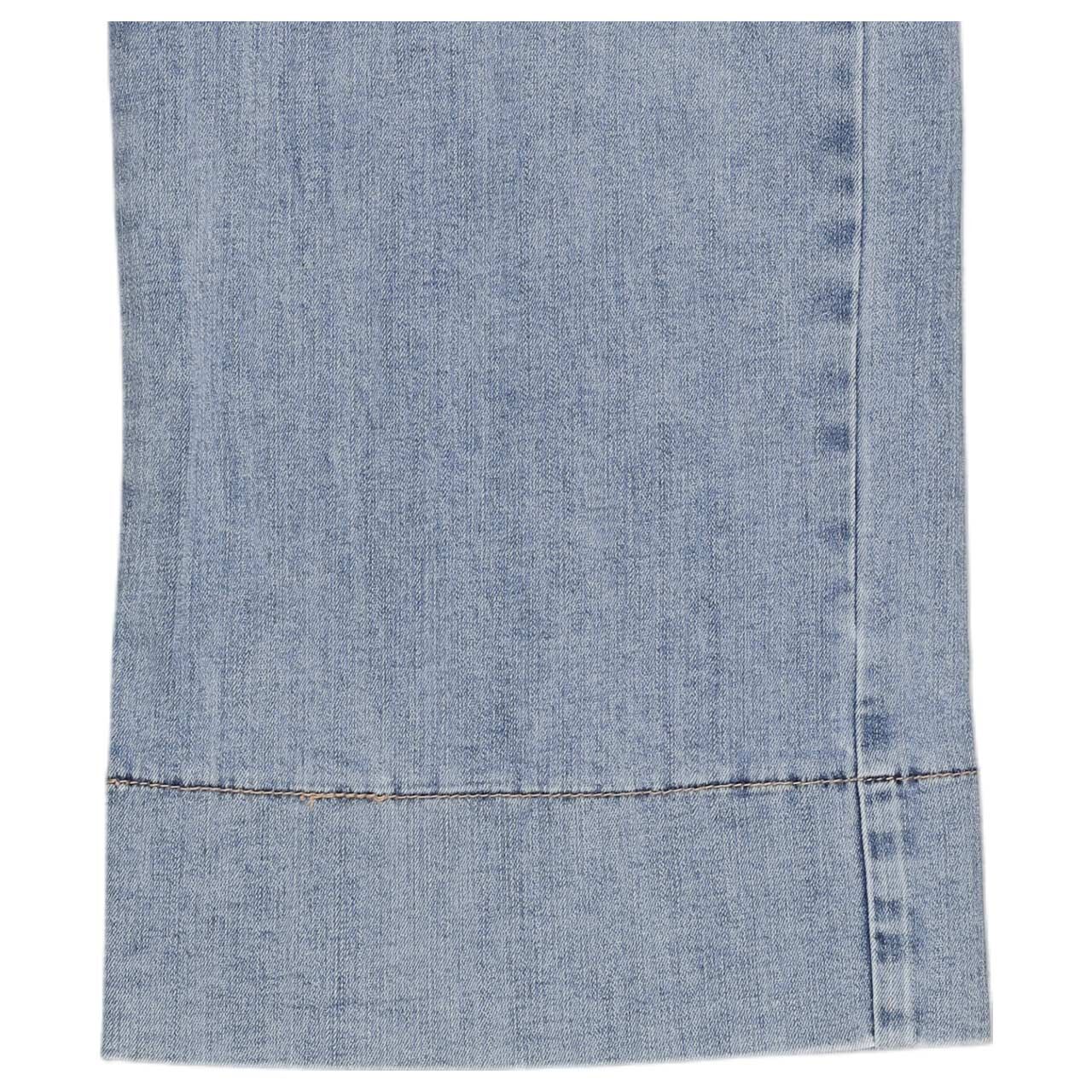 Damenjeans Wide Leg AW Stretch Denim von Buena Vista in Hellblau angewaschen, Detailansicht Saum