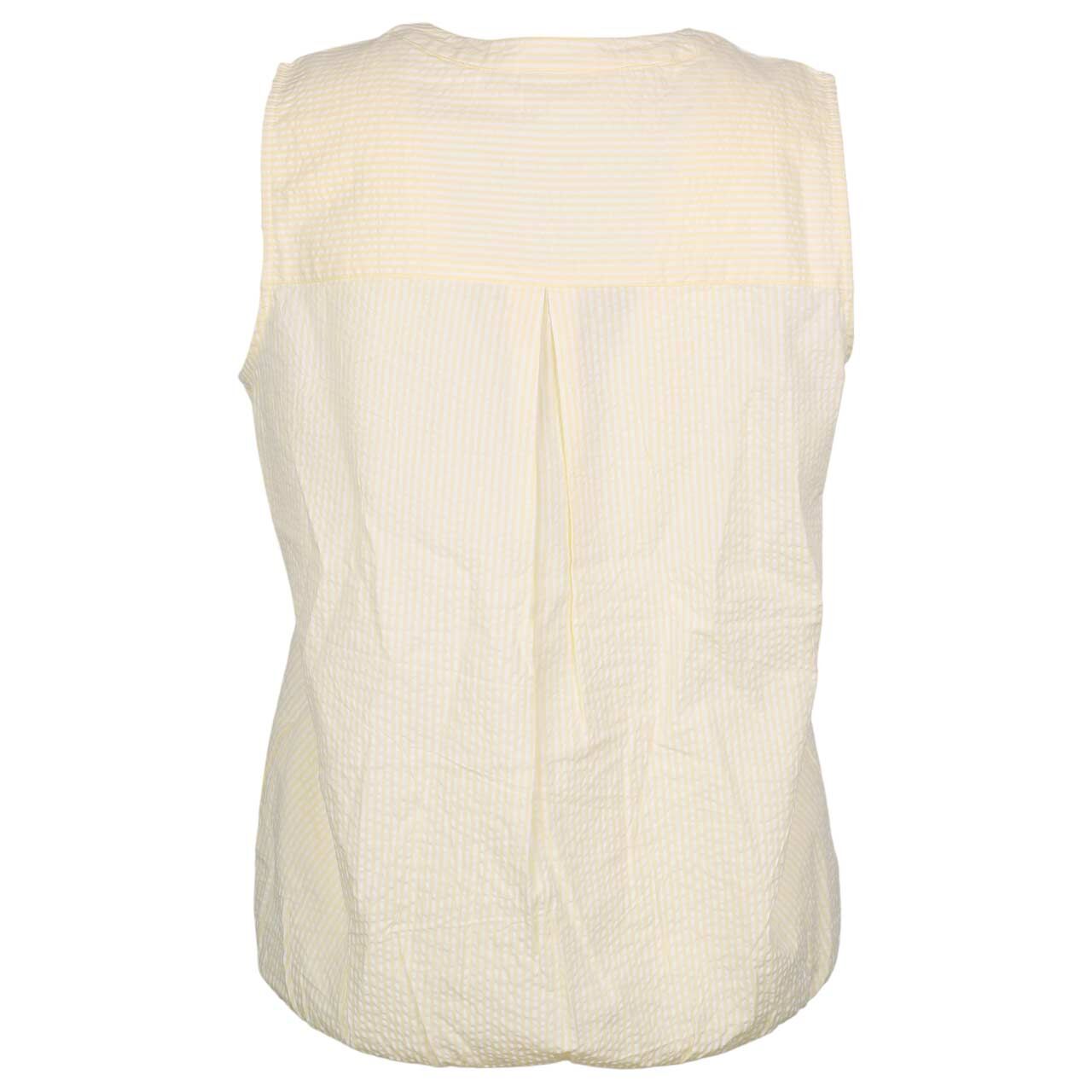 Damen Blusen Top Seersucker Stripe von Cecil in Gelb gestreift, Rückansicht