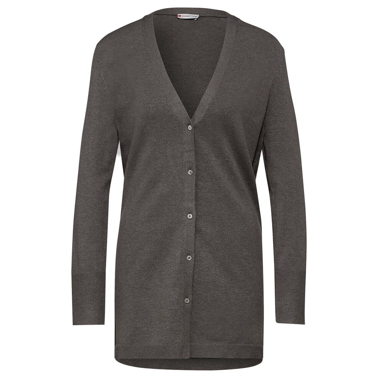 Street One Damen Long Strickjacke Basic Cardigan smokey walnut brown Street One Damen Long Strickjacke Basic Cardigan smokey walnut brown