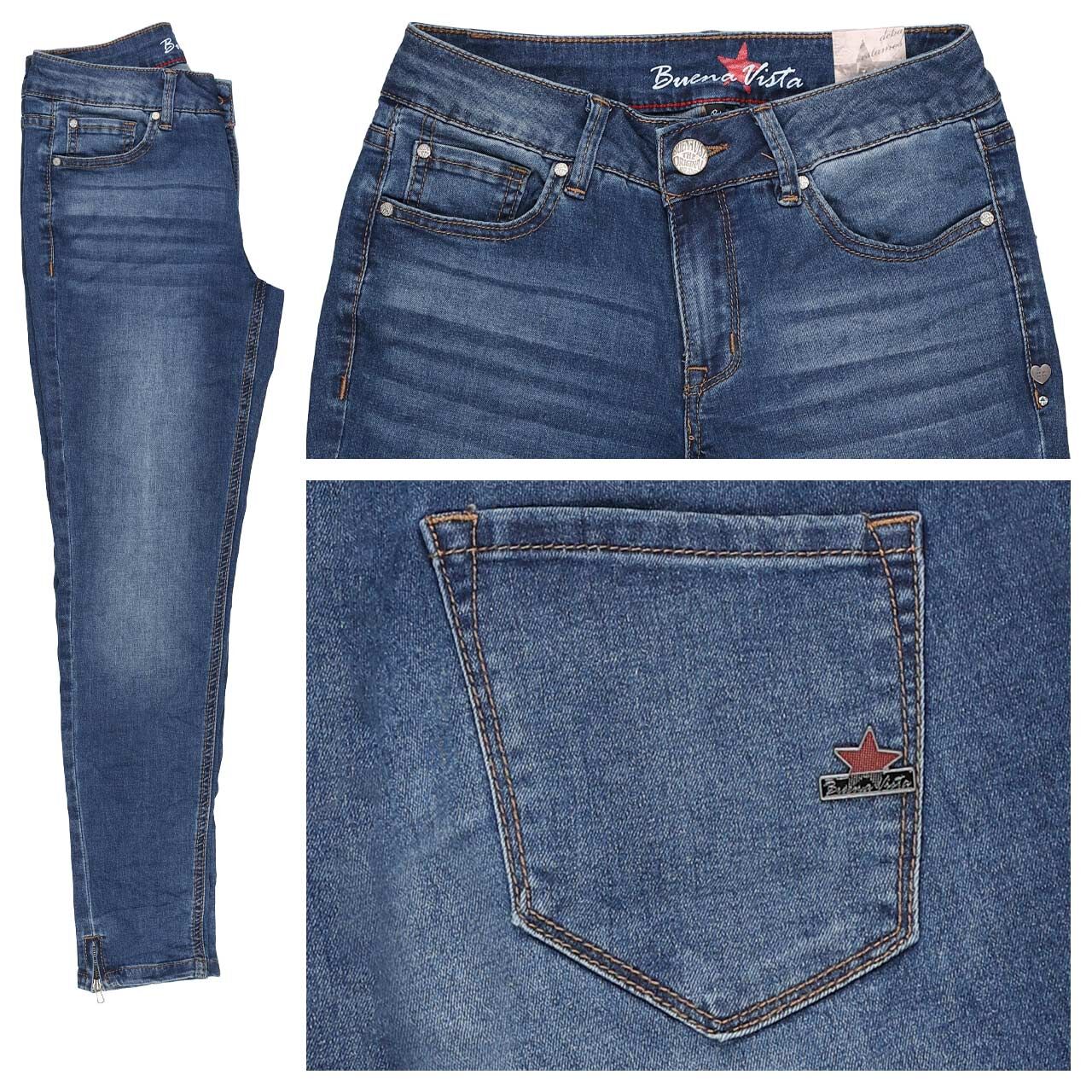 Buena Vista Italy V 7/8 Stretch Denim Jeans  mid stone used blue