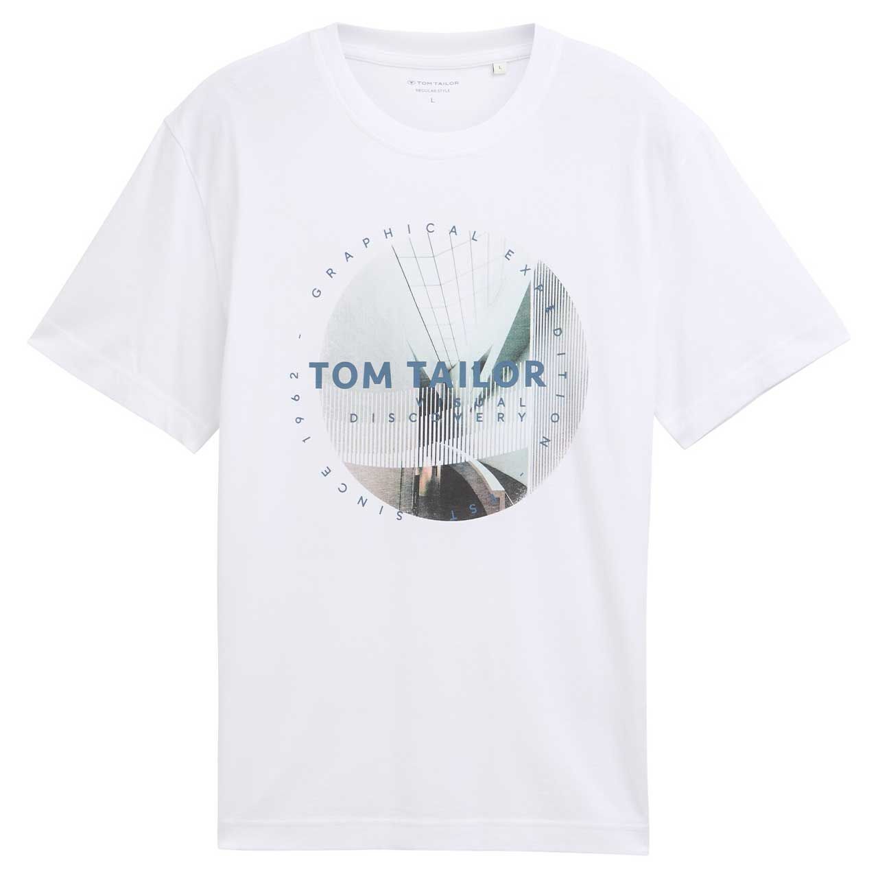 Tom Tailor Herren T-Shirt white print