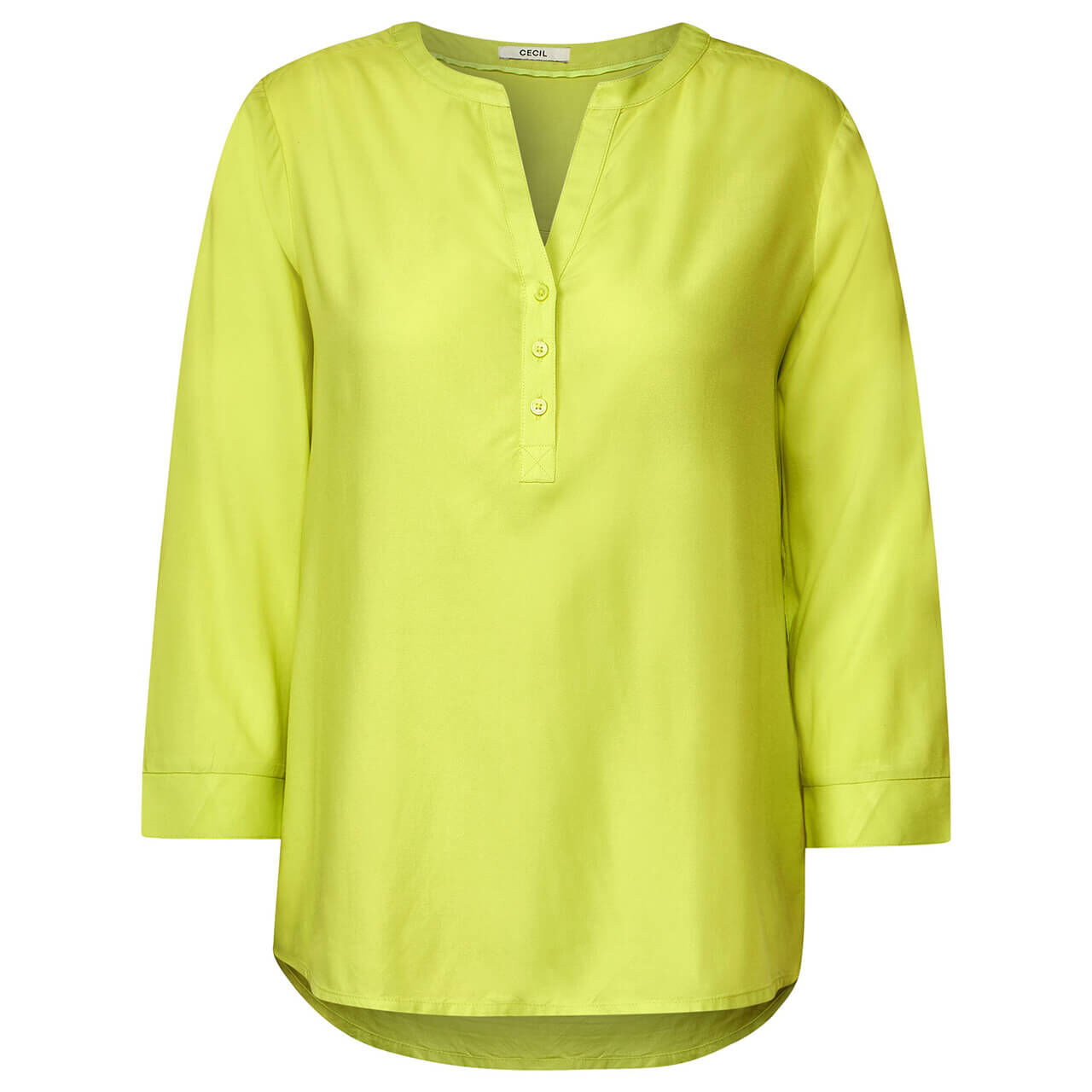Cecil Solid Damen 3/4 Arm Bluse limelight yellow