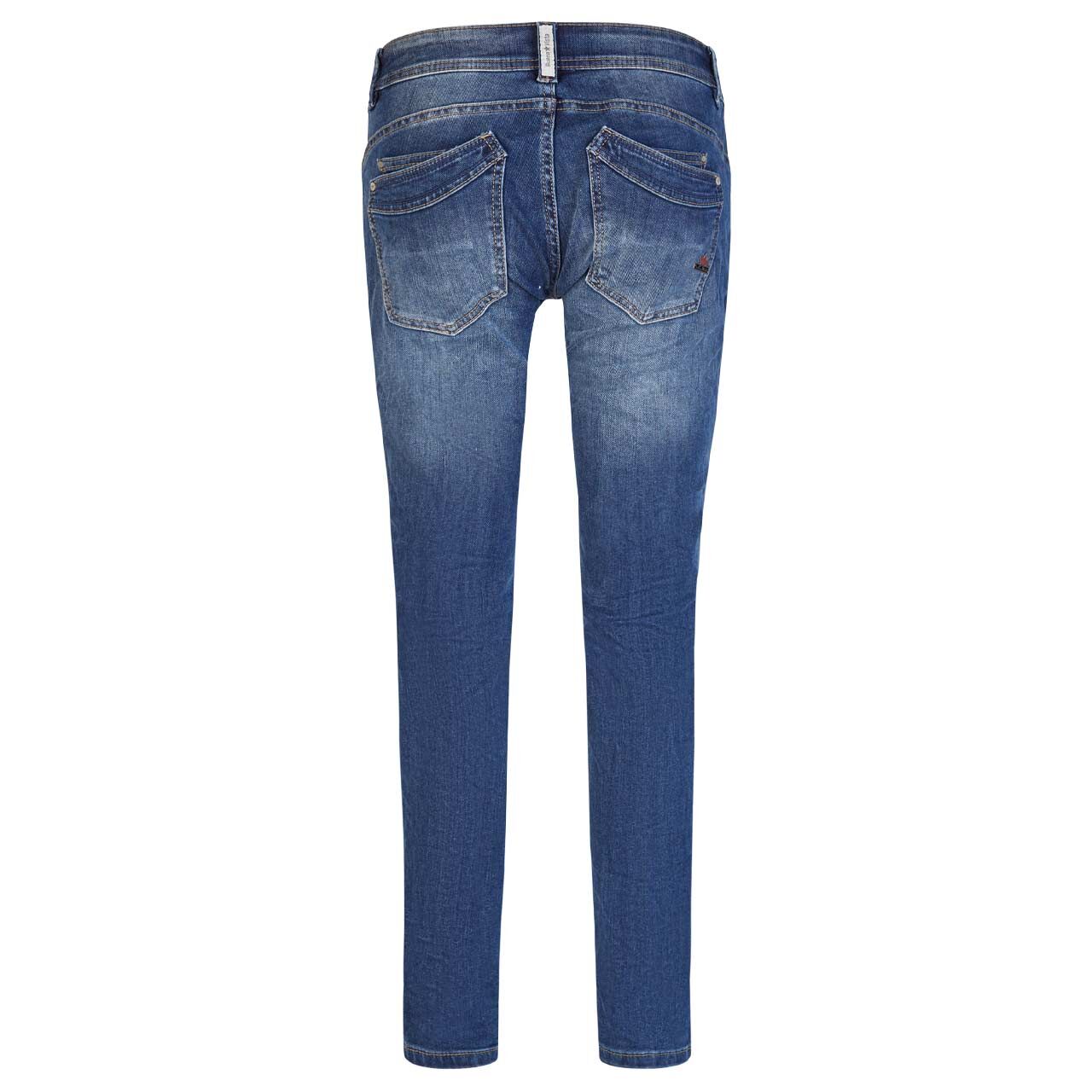 Damen Ankle Jeans Malibu CC Cropped Stretch Denim von Buena Vista in Dunkelblau verwaschen, Rückansicht