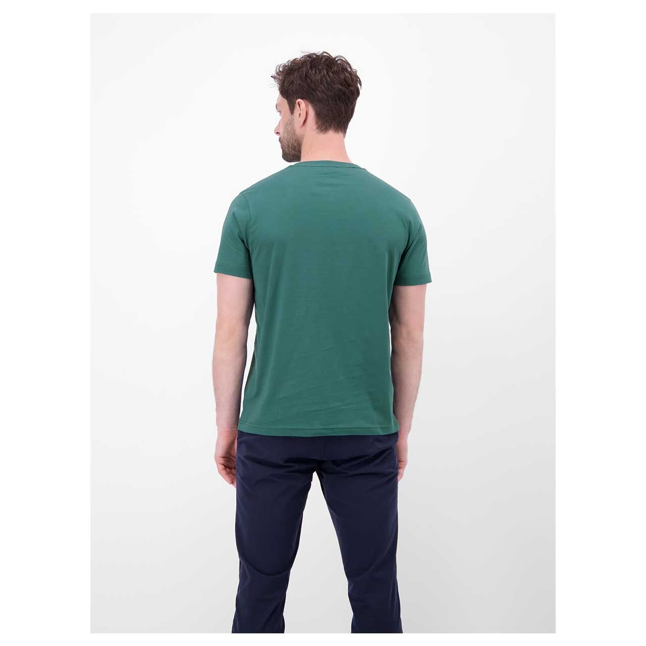 Herren T-Shirt von Lerros in Dunkelgrün, Rückansicht am Model