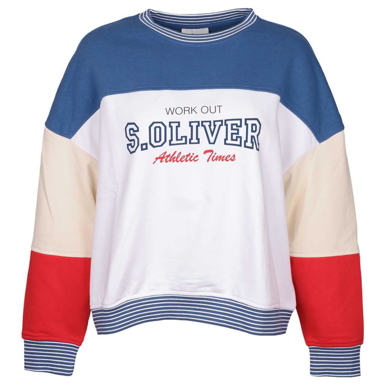 s.Oliver Damen Sweatshirt white blue printed