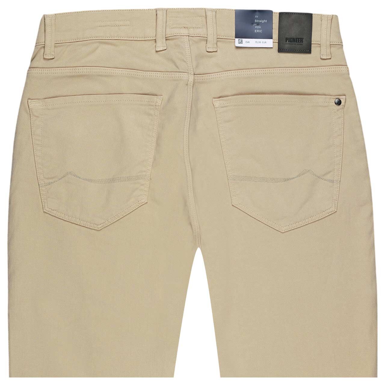 Stretch Herren Baumwollhose Eric Megaflex in Beige von Pioneer, detaillierte Rückansicht