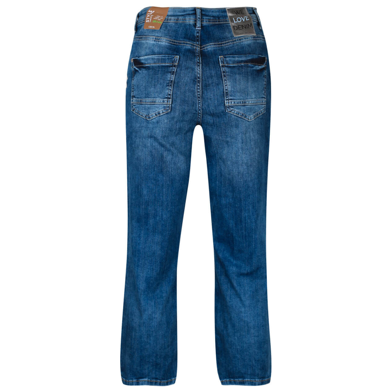 Cecil Toronto Capri Jeans für Damen in Dunkelblau angewaschen, FarbNr.: 10337