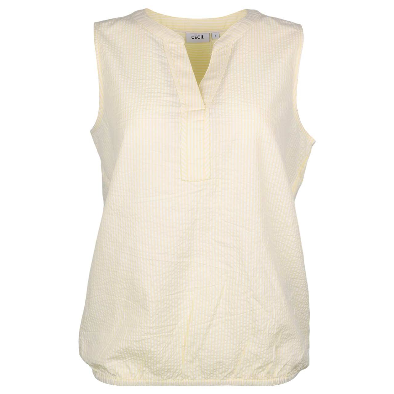 Cecil Damen Blusen Top Seersucker Stripe light buttermilk yellow