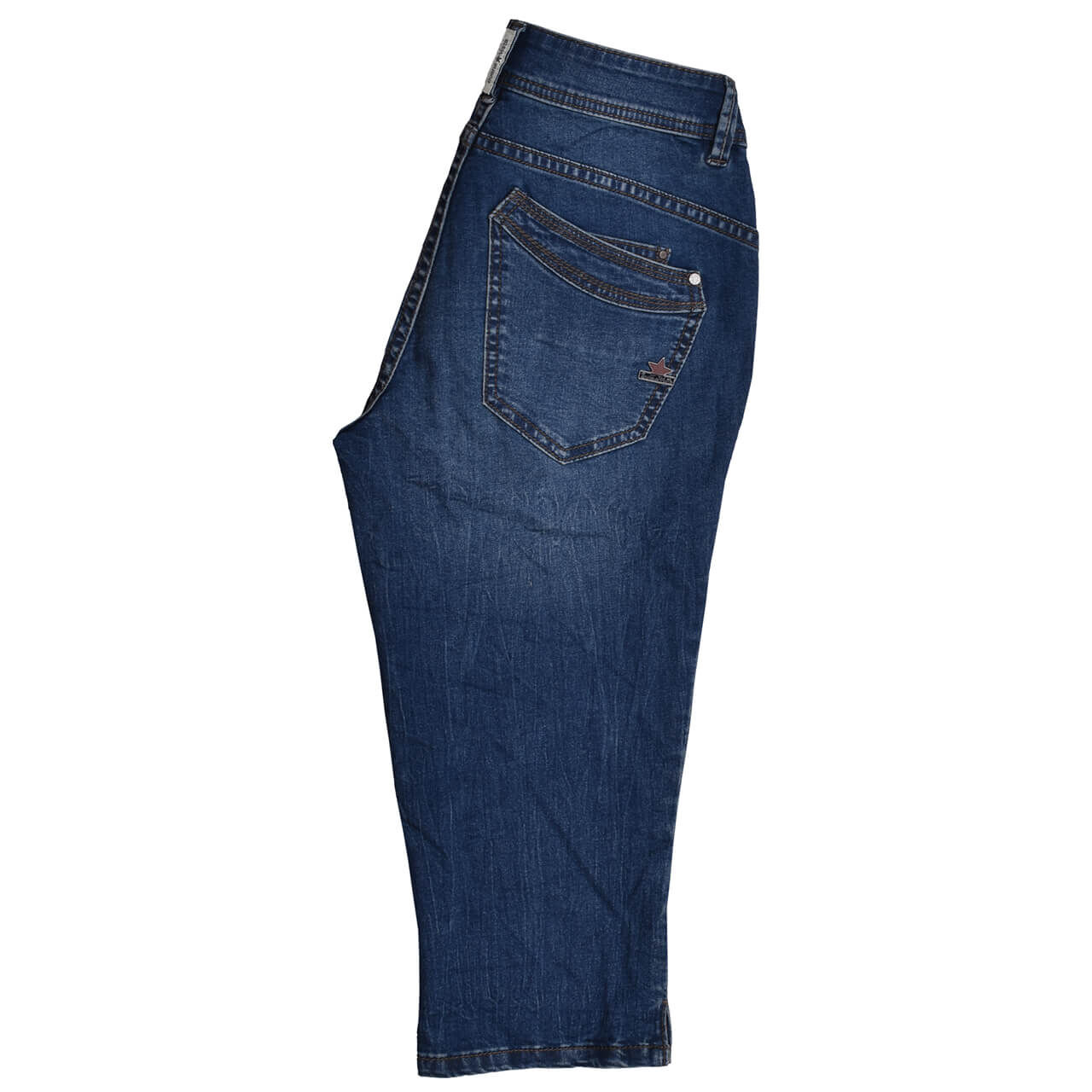 Buena Vista Jeans Malibu-Capri Stretch Denim für Damen in Mittelblau angewaschen, FarbNr.: 4543