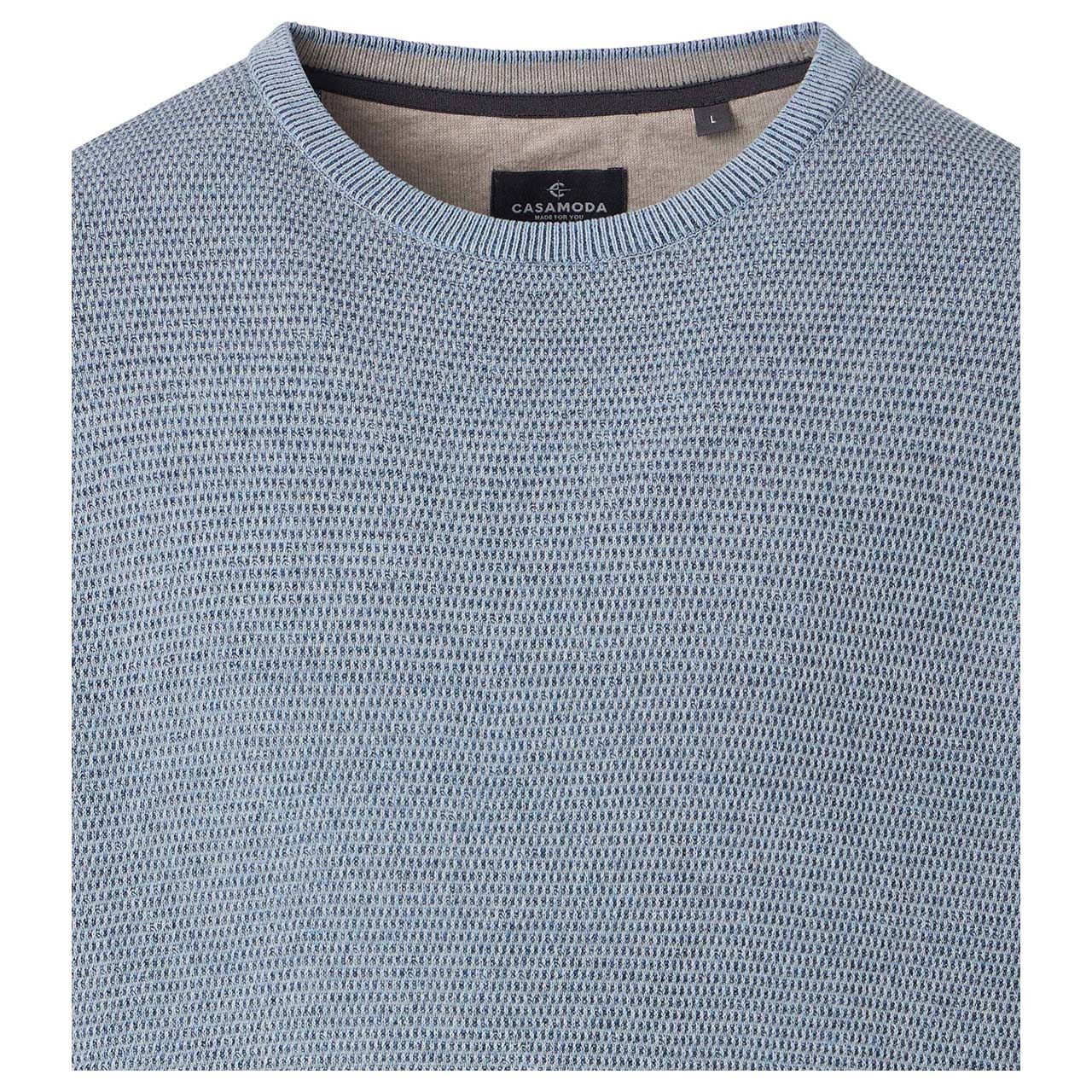 Herren Pullover O-Neck von Casa Moda in Hellblau, Detailansicht vorne