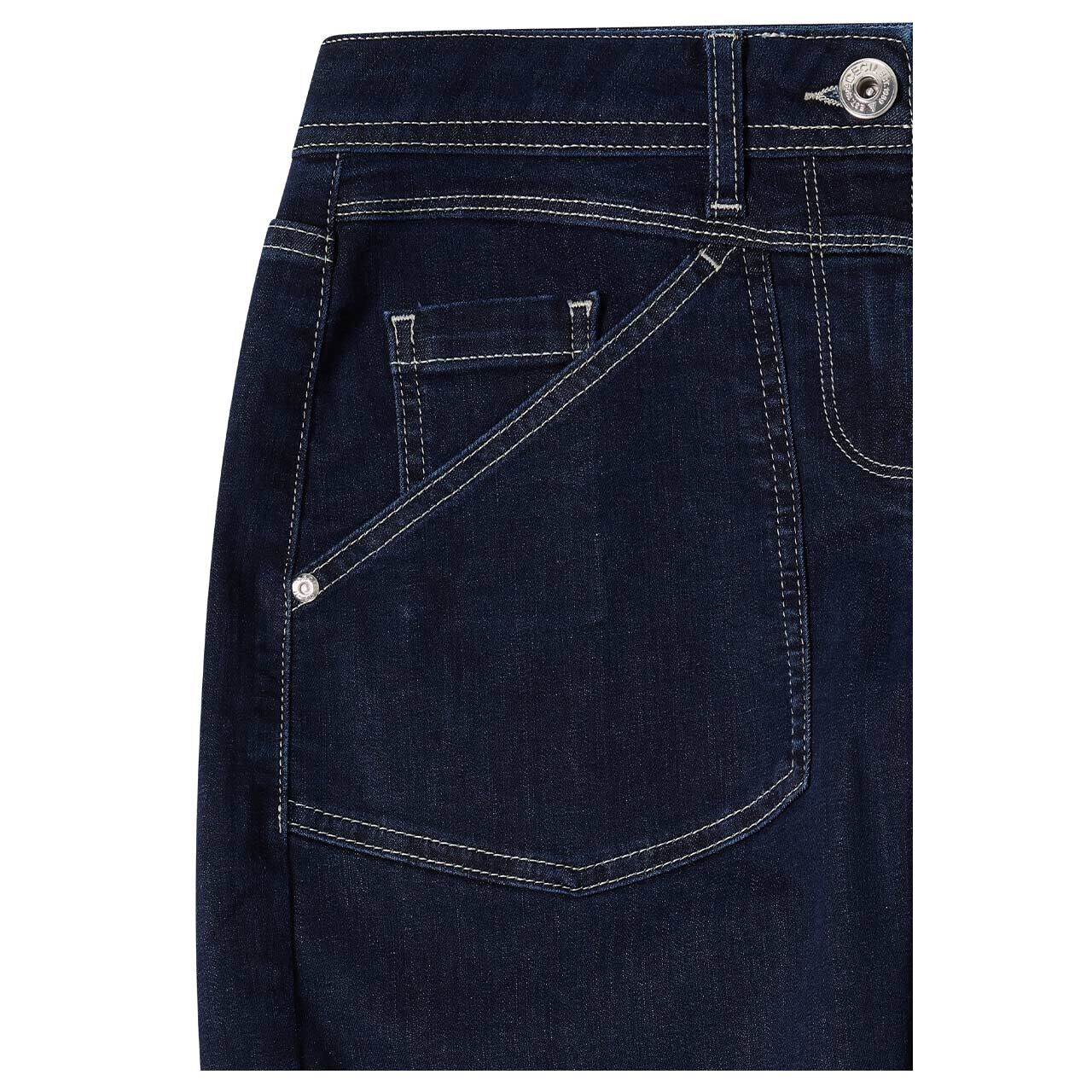 Damenjeans von Cecil in der Farbe Dunkelblau, Seitansicht vorne