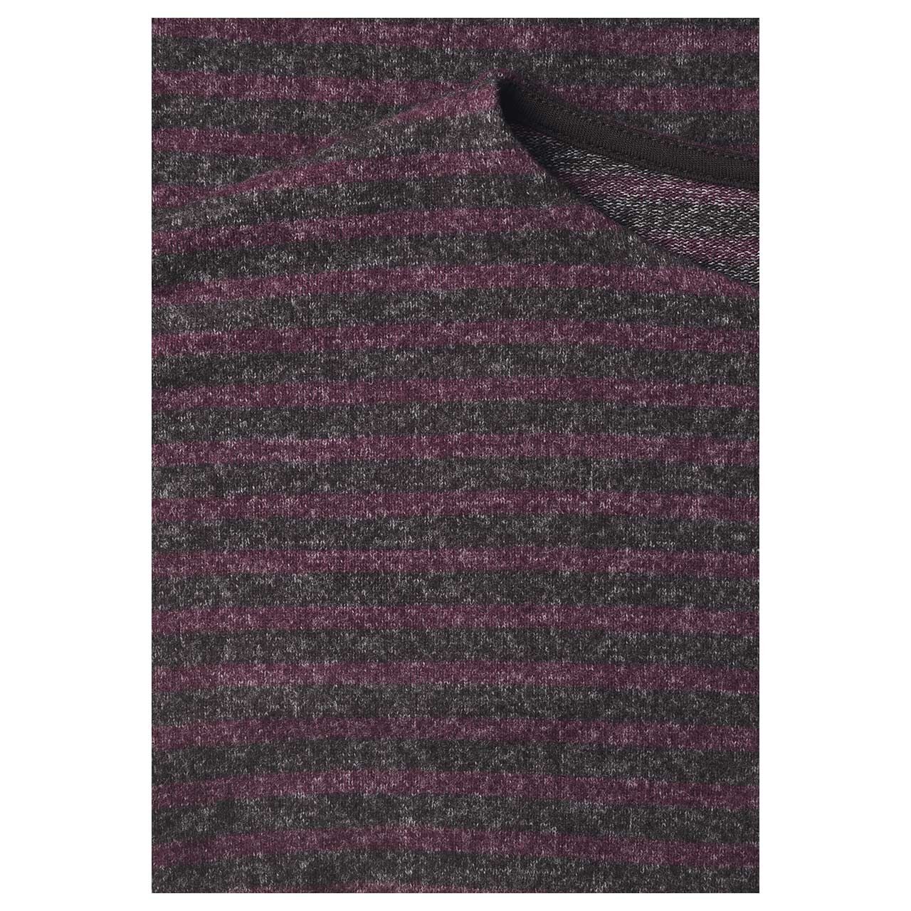 Street One Damen Langarm Shirt Soft Bottom Cuff rustic rouge stripes