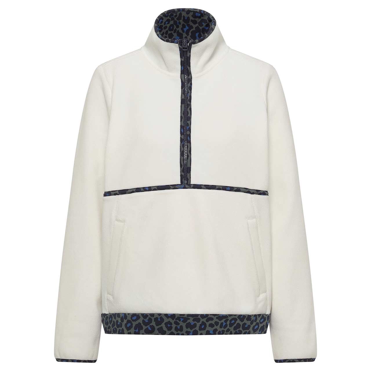 Cecil Damen Pullover Troyer Fleece vanilla white