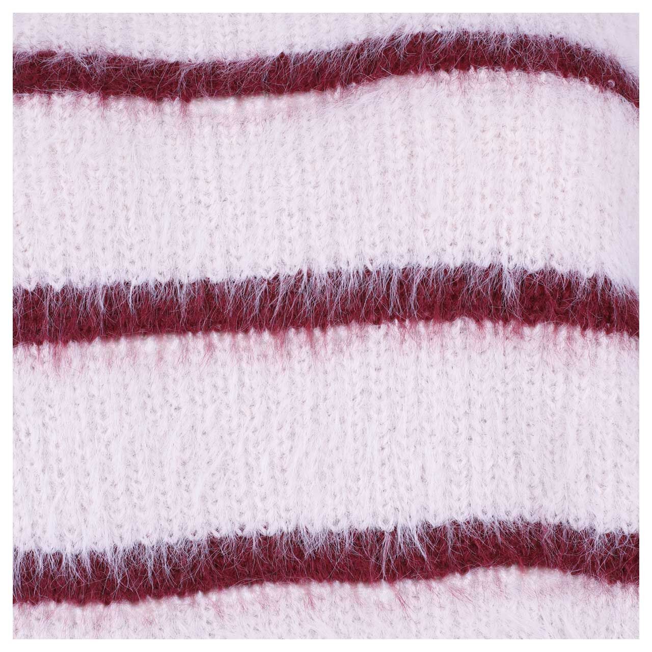Damen Pullover Fuzzy Sweater von Red Button in Rot gestreift, Detailansicht Muster