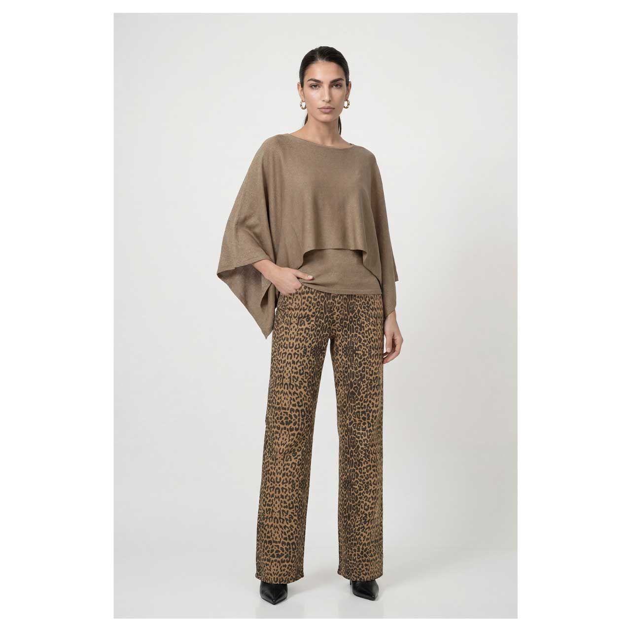 Damen Pullover von Monari in Hellbraun, Ganzkörperansicht