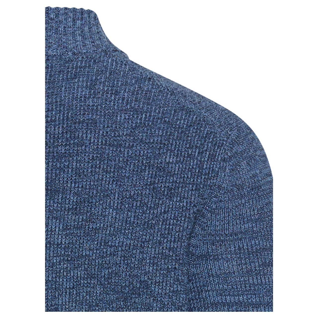 Herren Strickjacke von Camel active in der Farbe Blau meliert, Detailansicht hinten