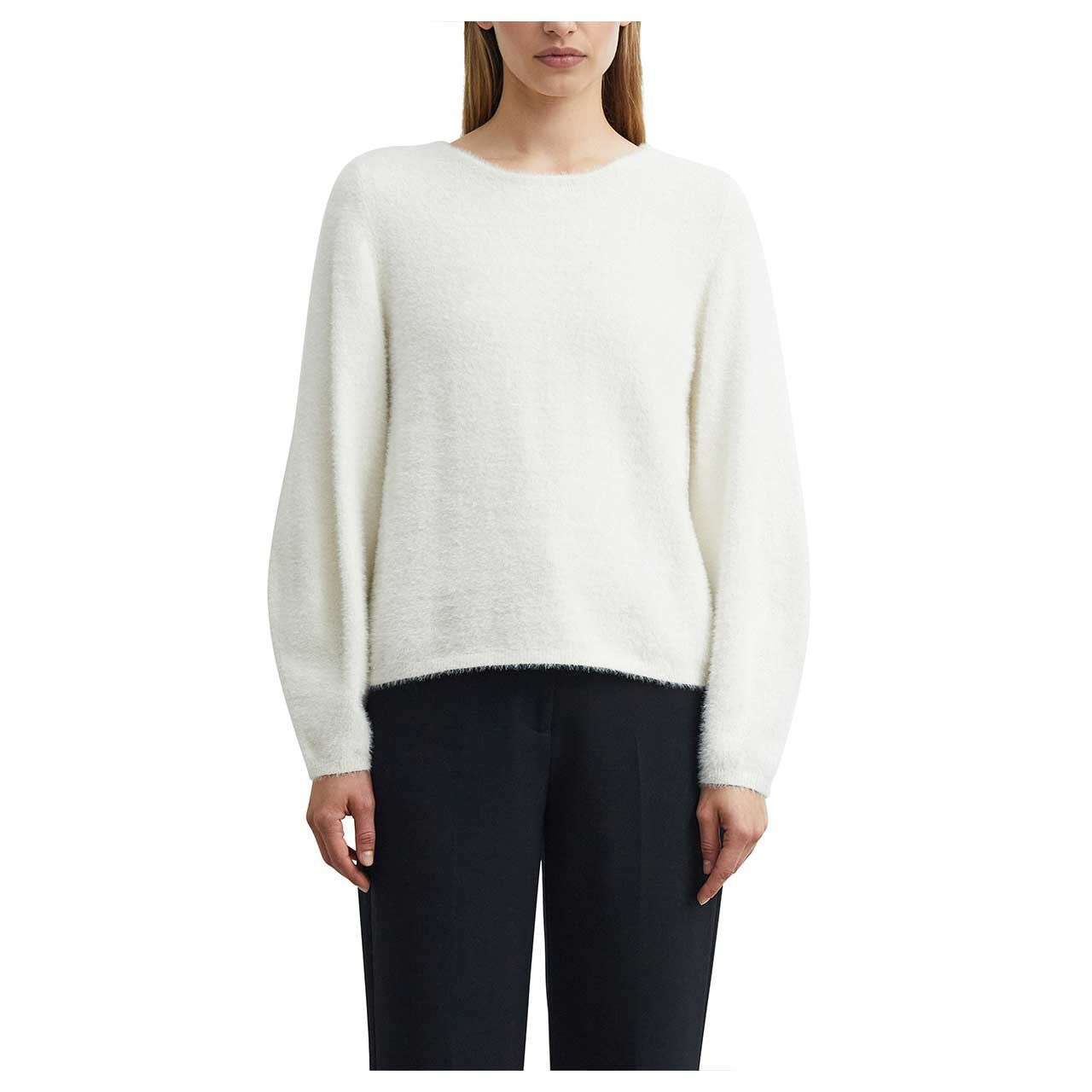 Damen Pullover von Comma in Cremeweiß, Vorderansicht am Model